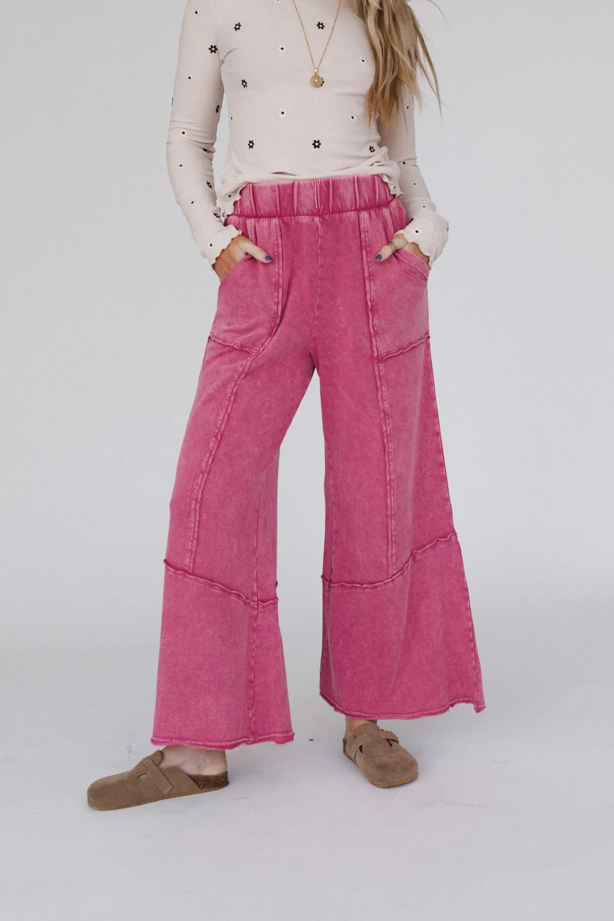 The Nest Sunset Shore Wide Leg Pants - Rose Petal - Image 2