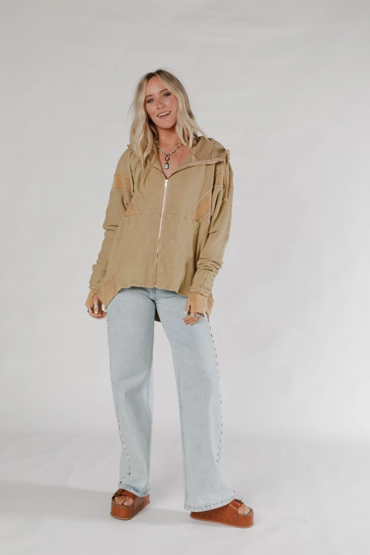 Sunset Shores Hoodie Sweater - Latte - Image 3