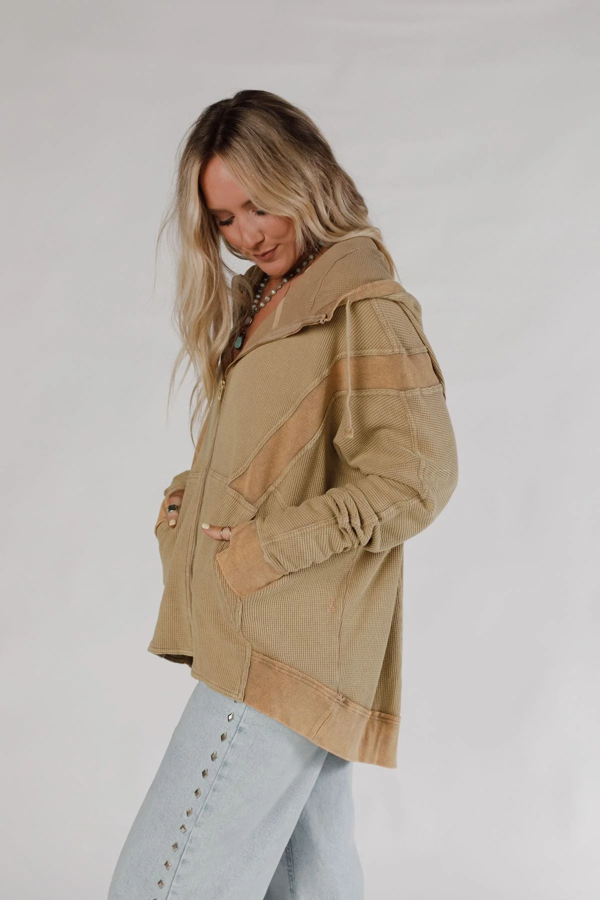 Sunset Shores Hoodie Sweater - Latte - Image 4