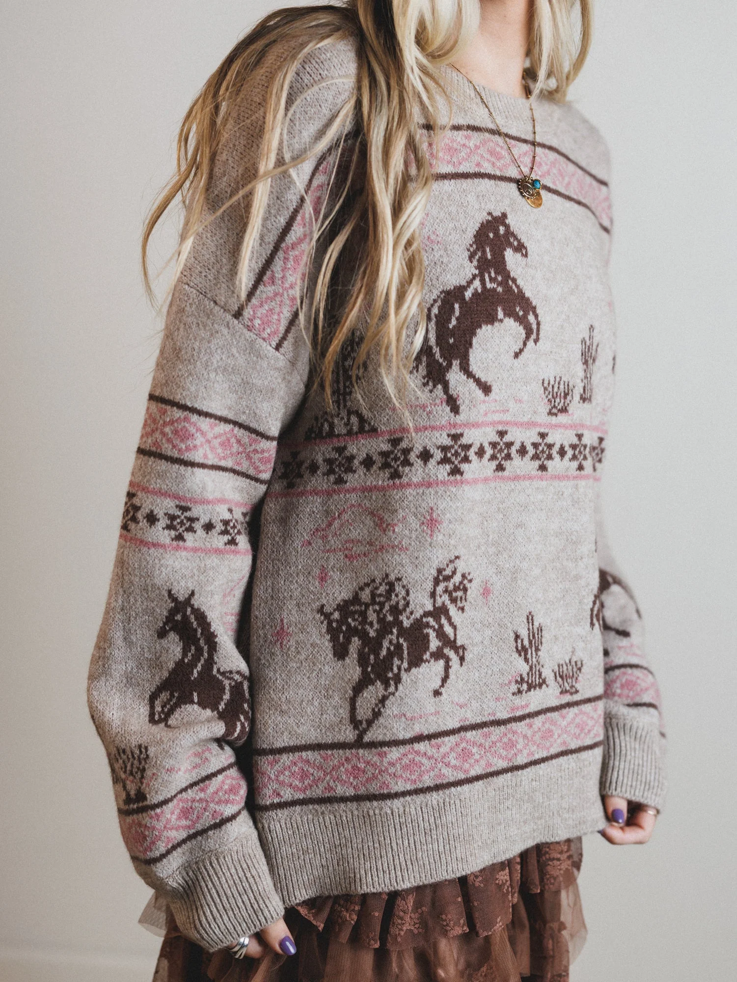 Sunset Stride Sweater - Taupe - Image 2