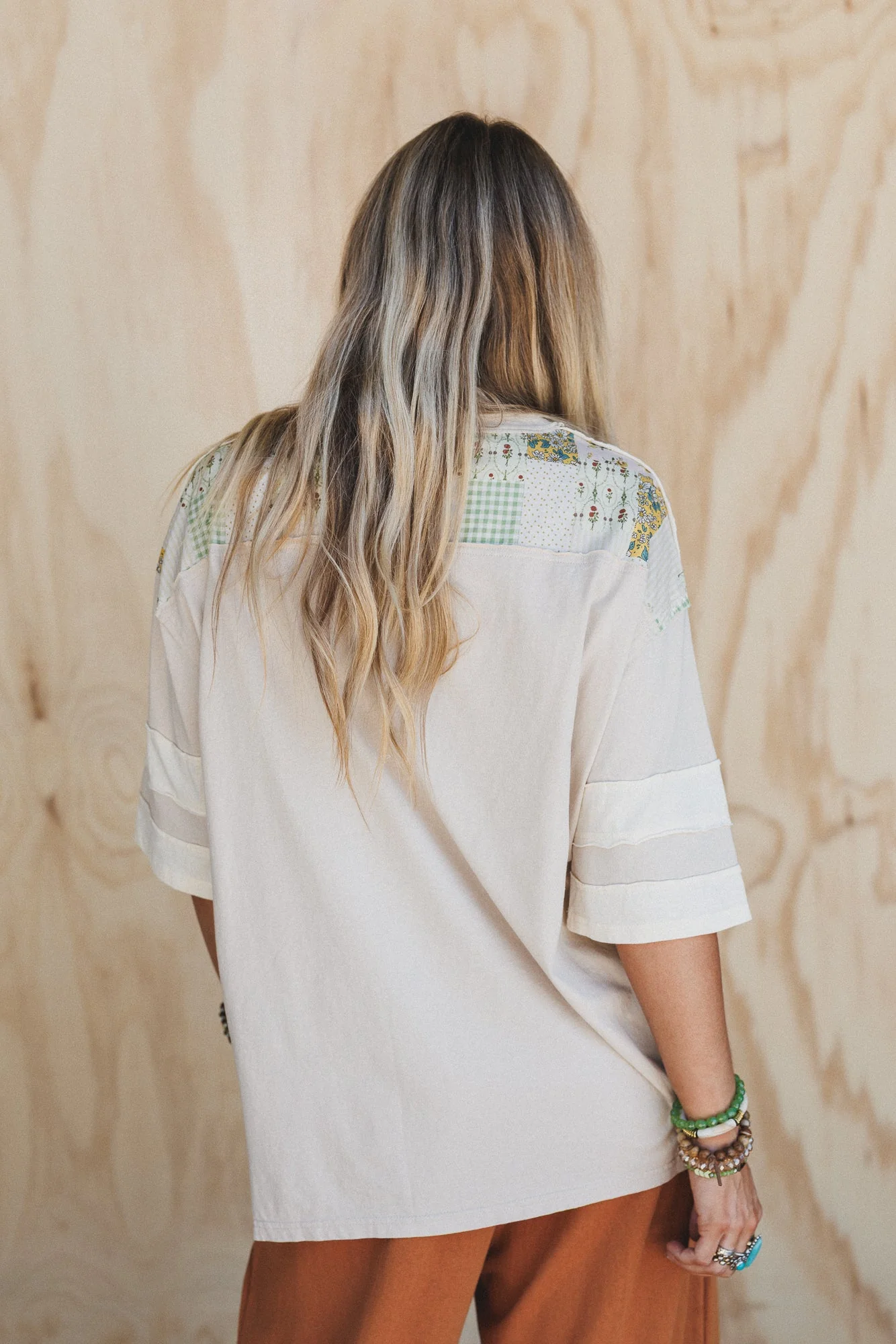 Sunwoven Daisy Patchwork Top - Mushroom - Image 6