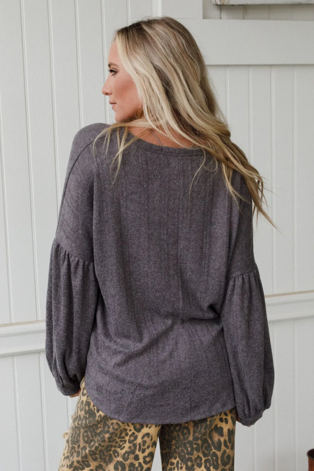 The Nest Sweet Heart Balloon Sleeve Knit Sweater - Black - Image 5