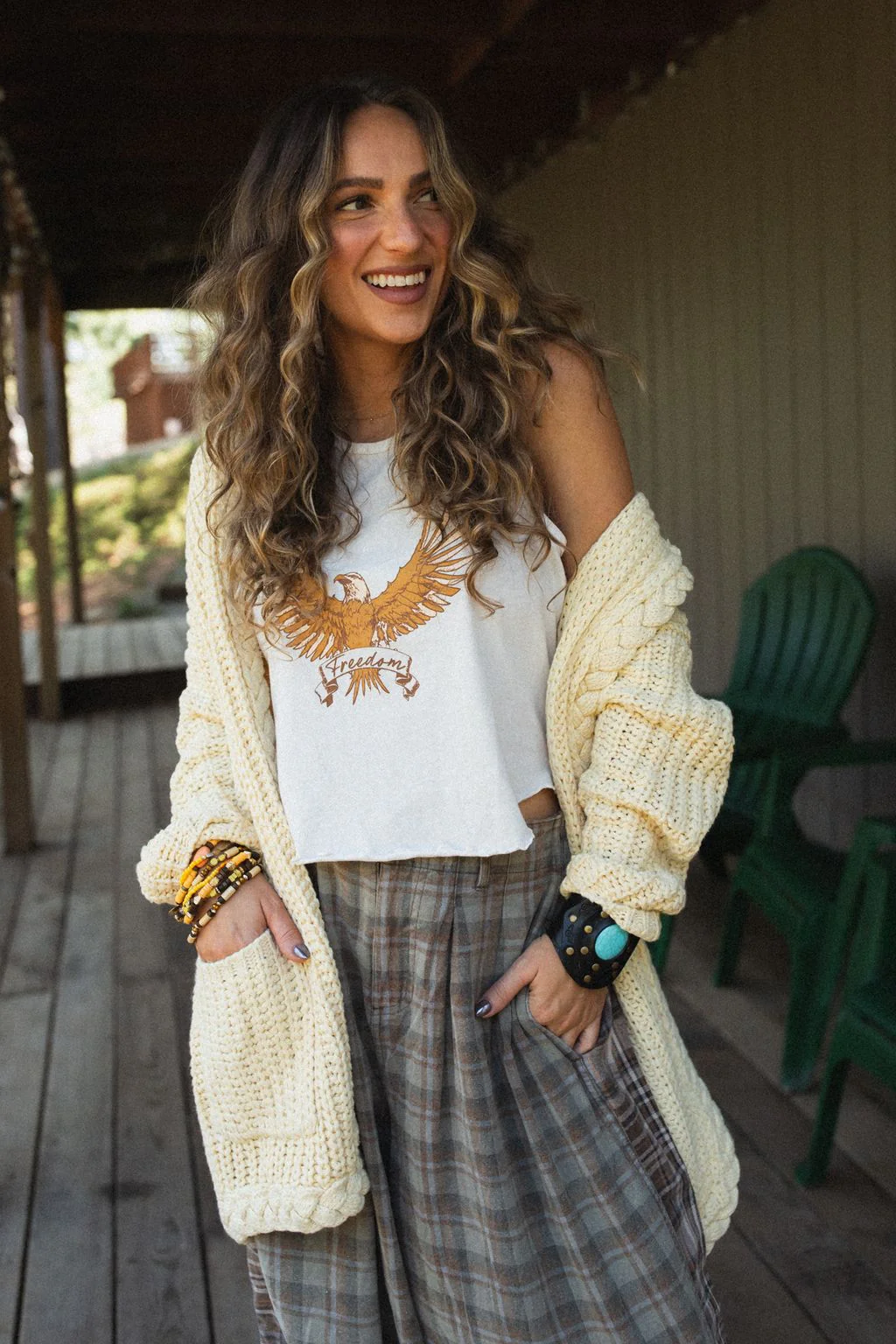 Sweet Melody Chunky Knit Cardigan - Yellow - Image 3