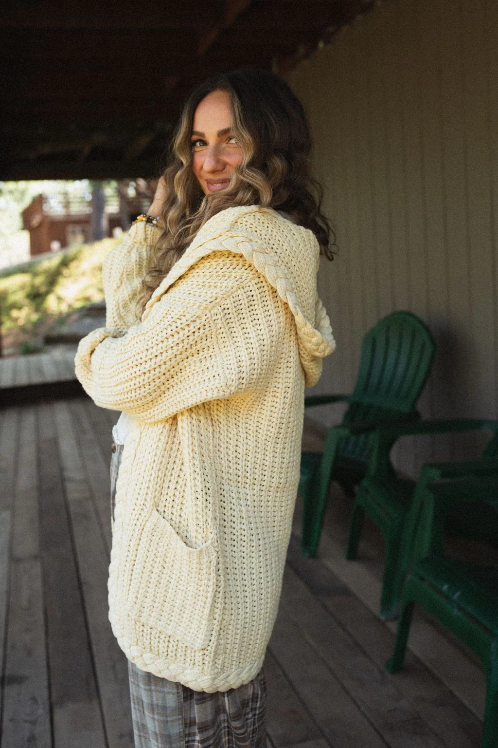 Sweet Melody Chunky Knit Cardigan - Yellow - Image 7