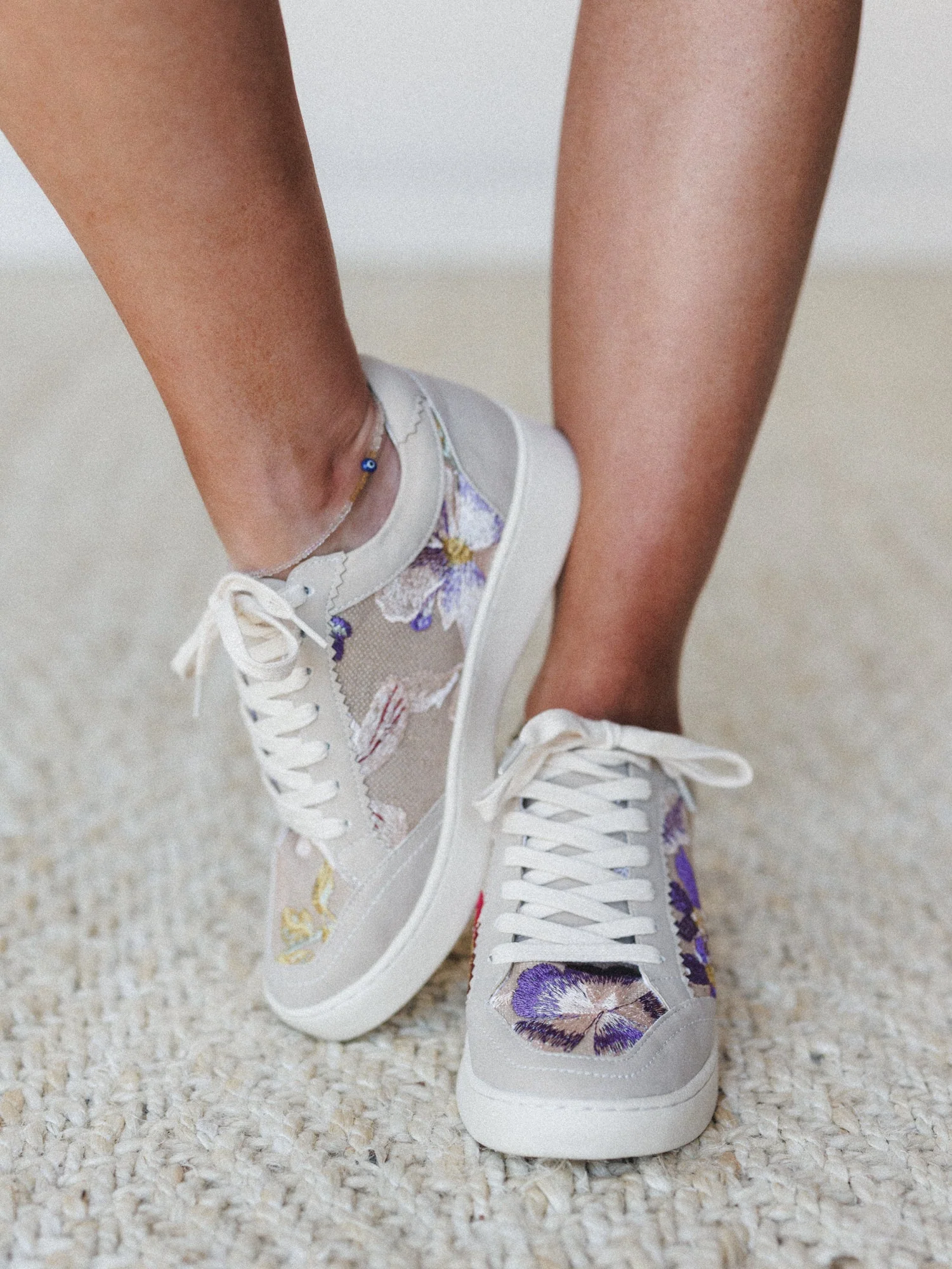 Tammi Sneaker - Light Grey Floral - Image 4
