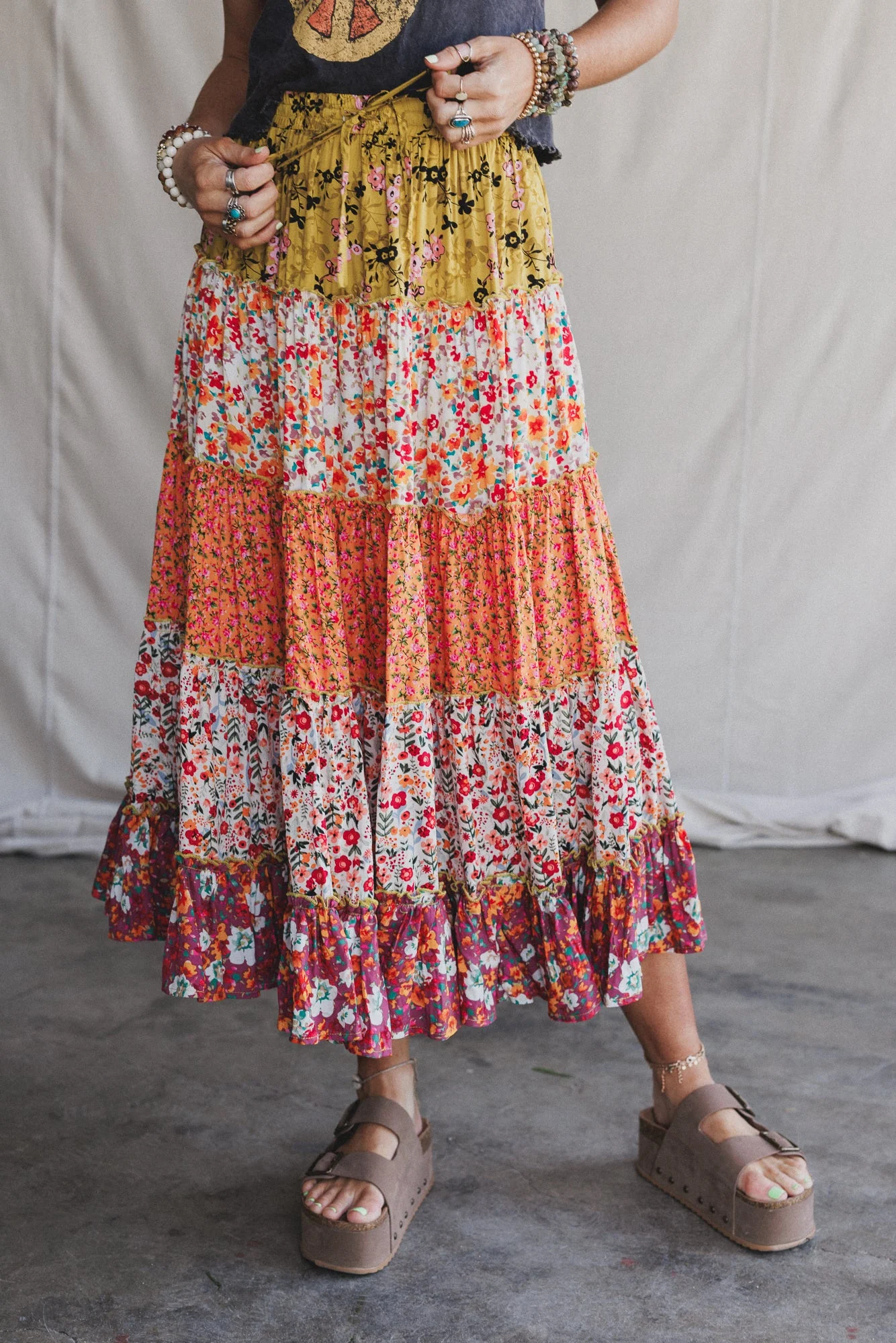 Tatjana Printed Maxi Skirt - Orange - Image 2