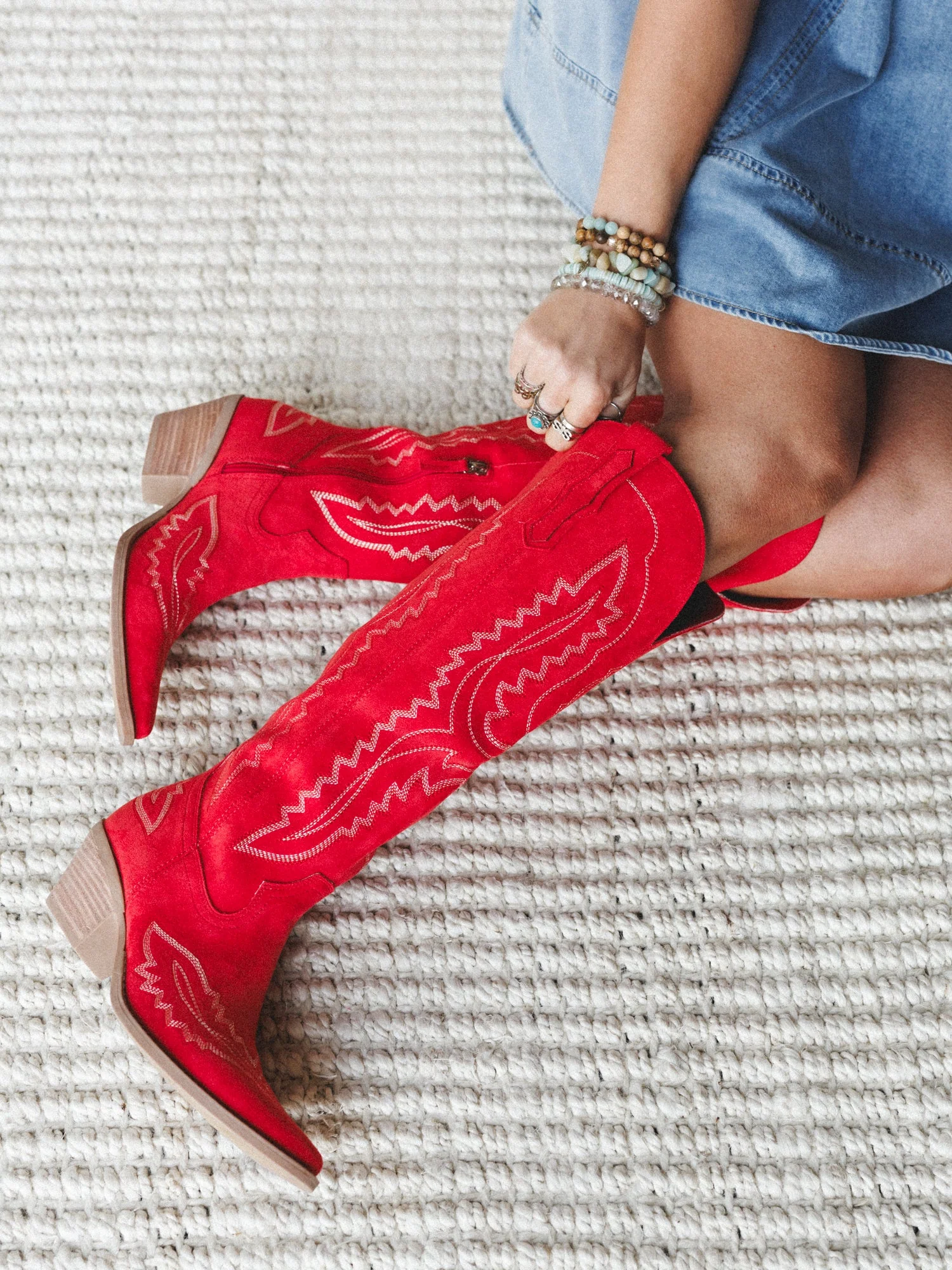 Tess Western Boots - Red