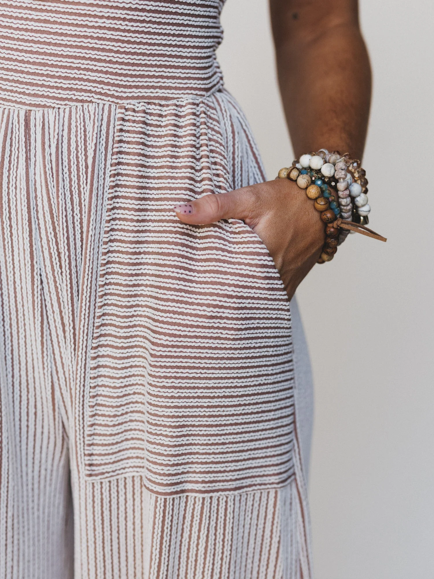 The Nest Alanis Textured Jumpsuit - Taupe - Image 5
