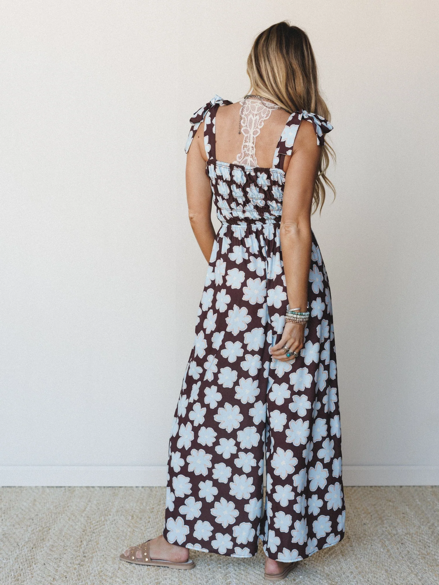 The Nest Always Groovy Wide Leg Jumpsuit - Brown Blue - Image 6