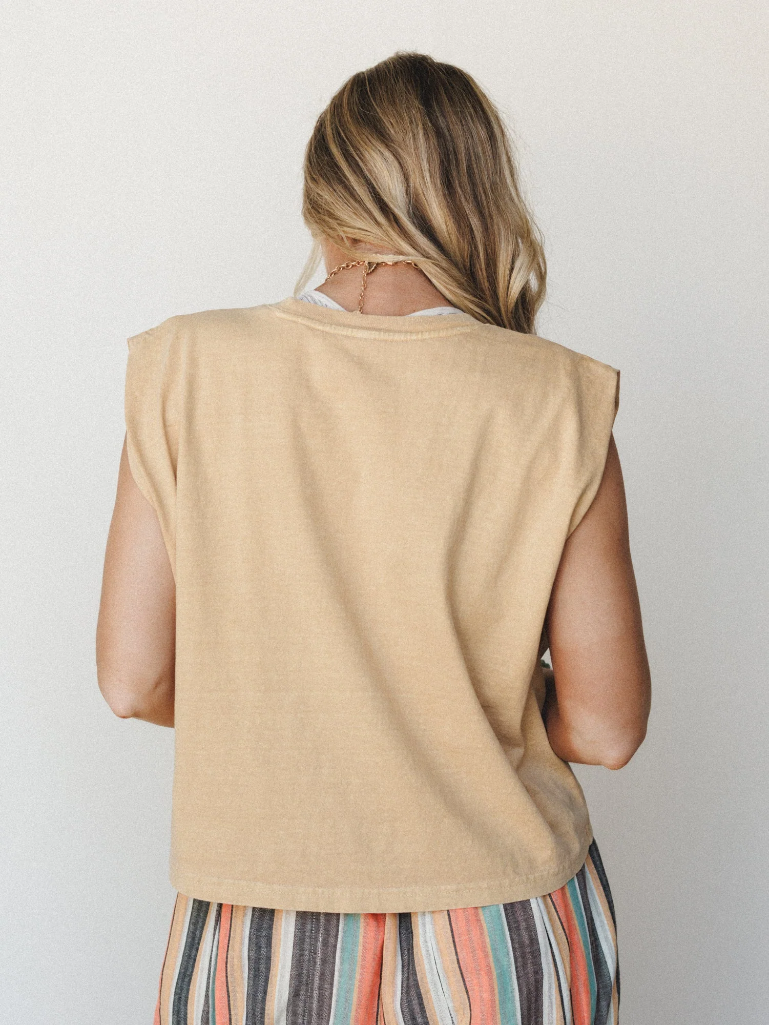 The Nest Beach Club Muscle Tank - Faded Mustard - Image 4