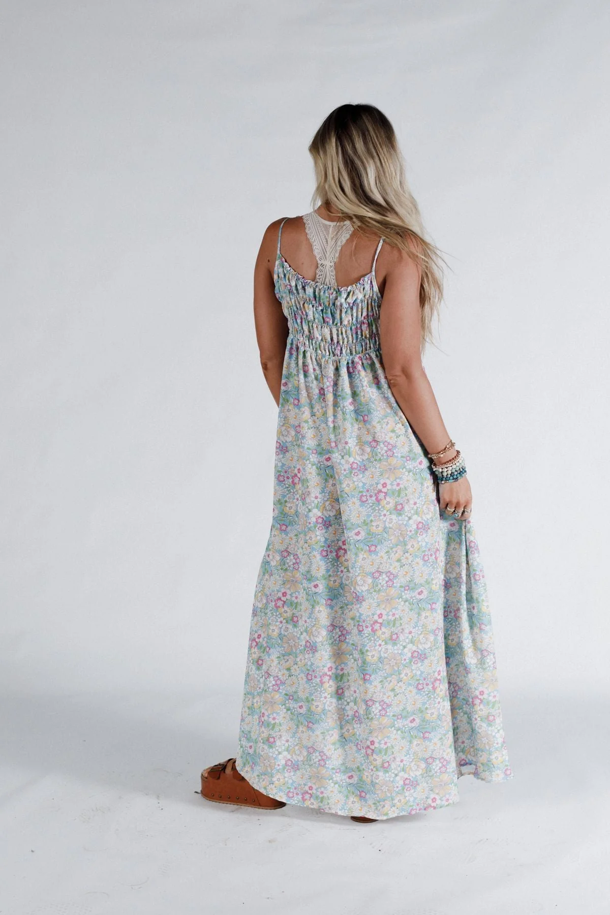 The Nest Bohemian Grace Maxi Dress - Green Floral - Image 5