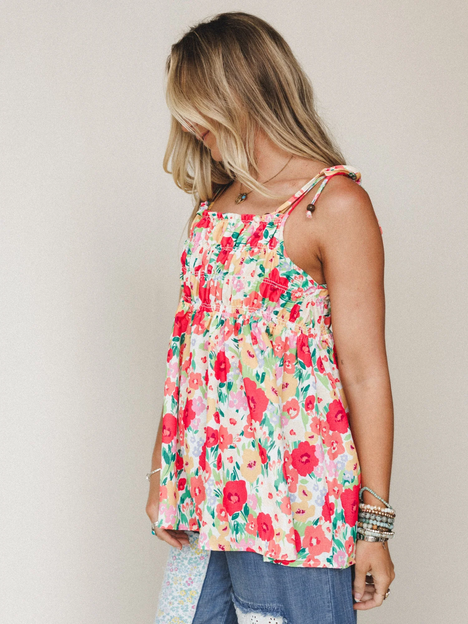The Nest Bohemian Grace Top - Red Floral - Image 2