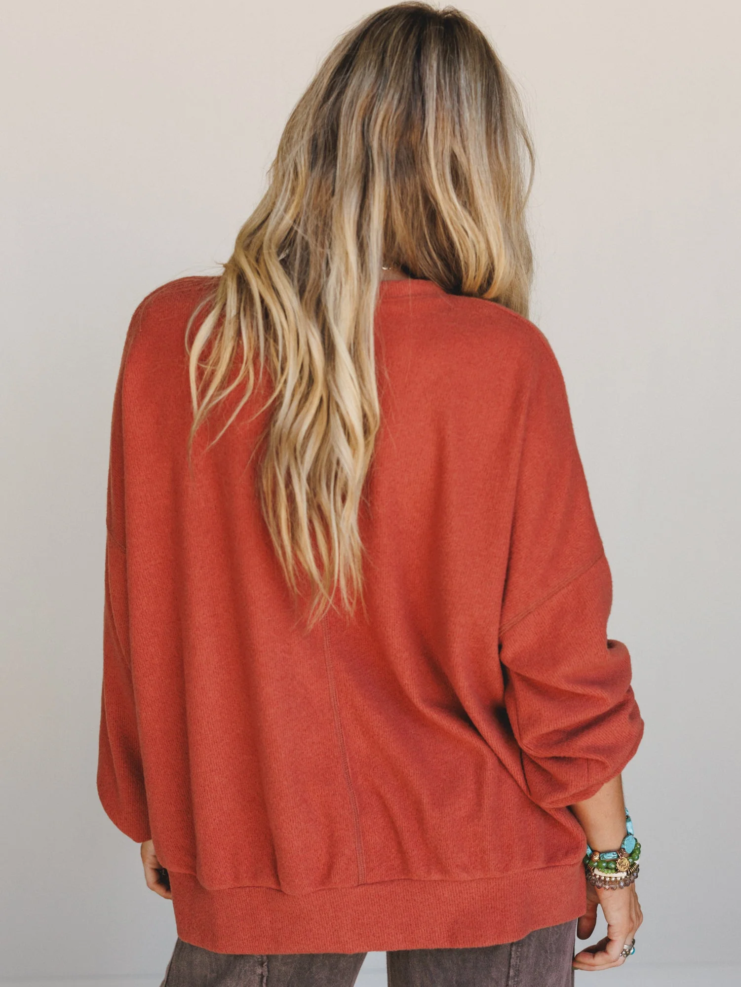 The Nest Brayden Oversized Pullover - Rust - Image 4