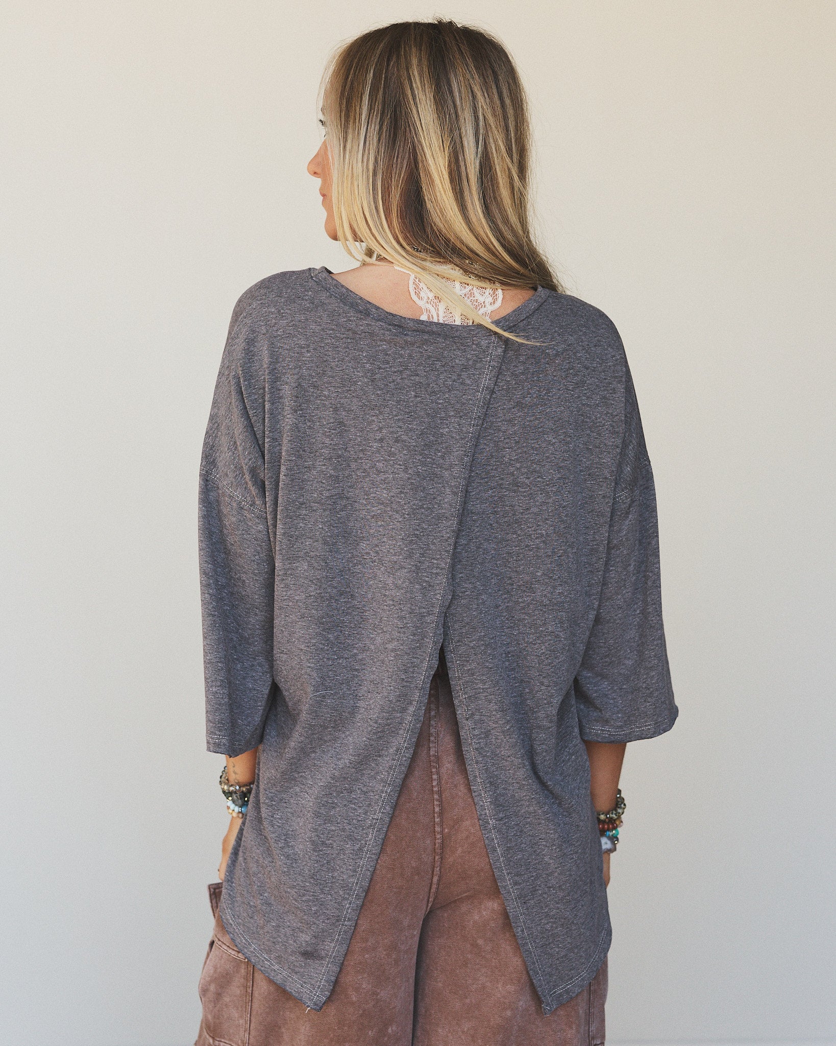 The Nest Callie Split Back Top - Black - Image 5
