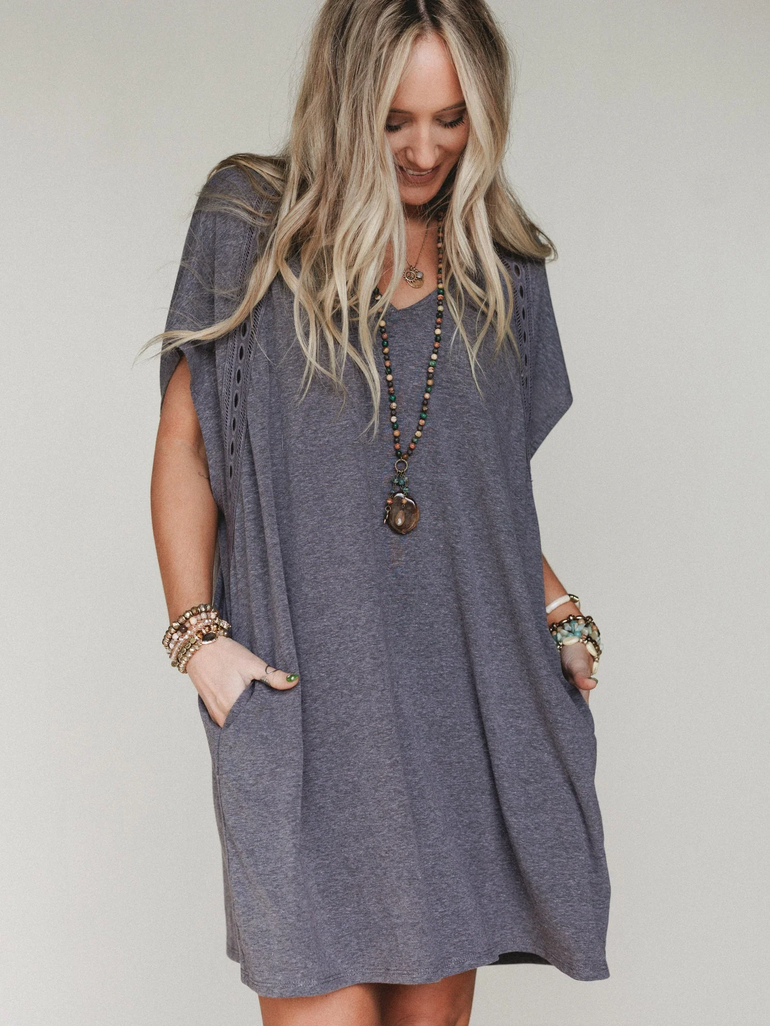 The Nest Camden Lace Tee Dress - Black - Image 2