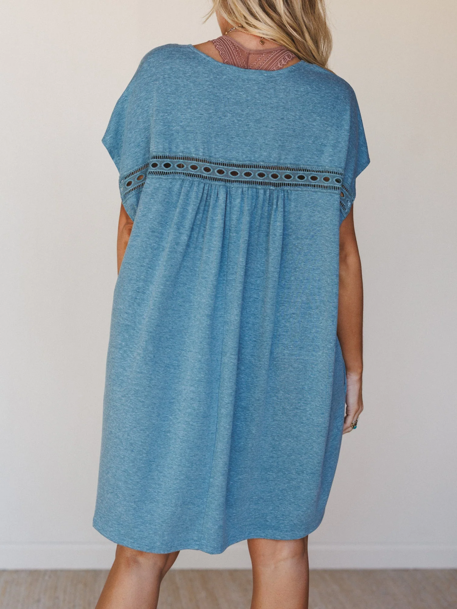 The Nest Camden Lace Tee Dress - Teal - Image 6