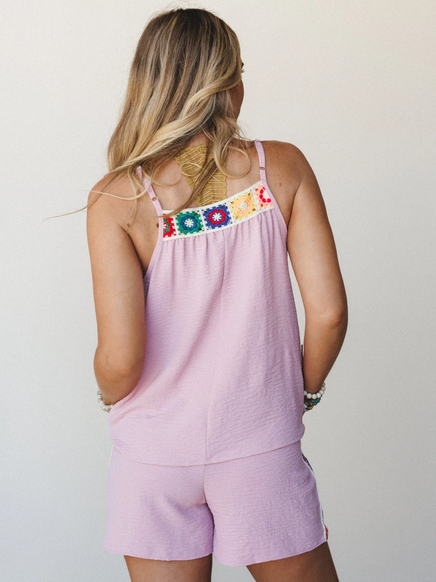 The Nest Carefree Days Crochet Detail Short - Orchid Pink - Image 3