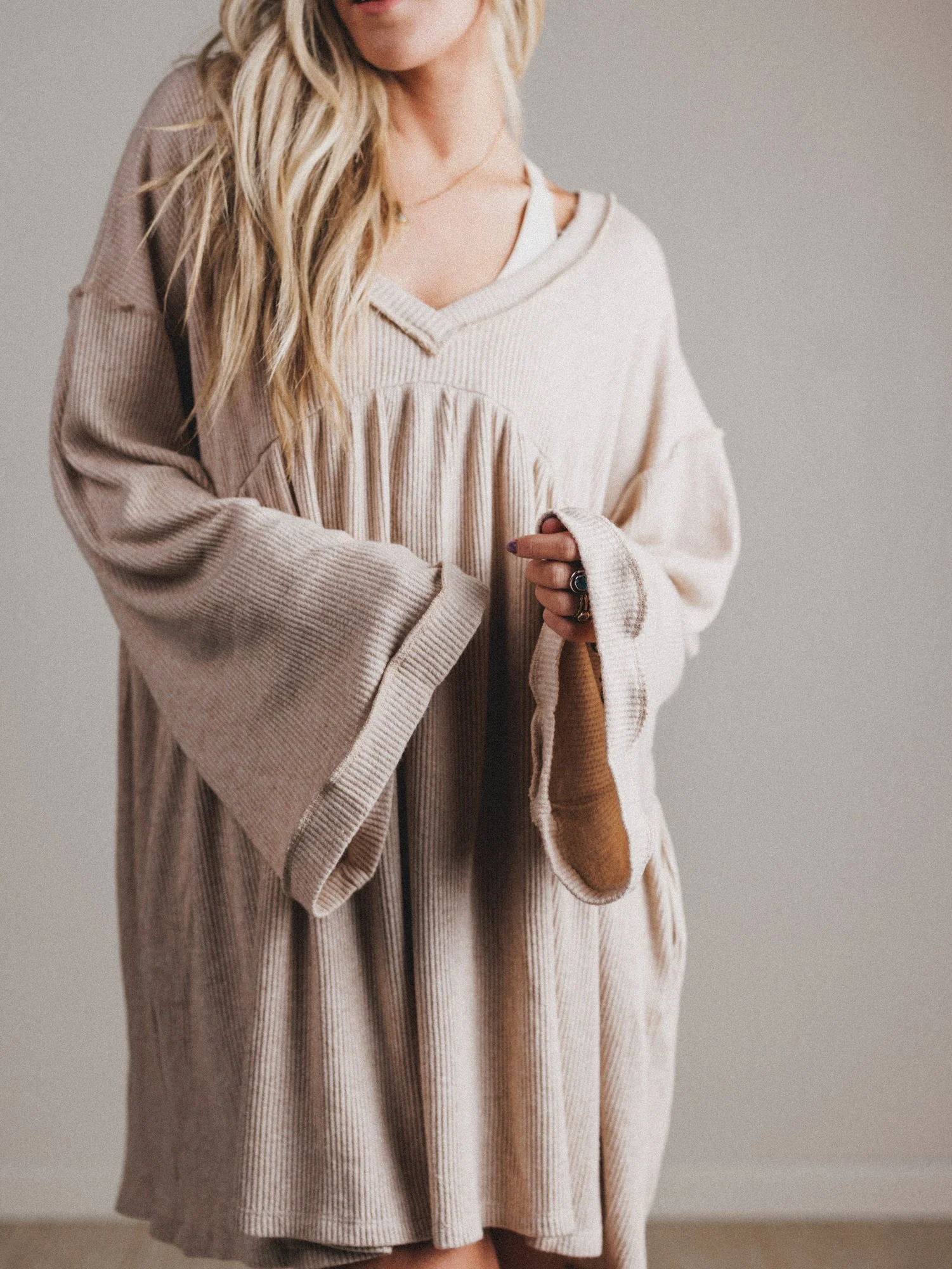 The Nest Carefree Mini Dress - Stone - Image 6