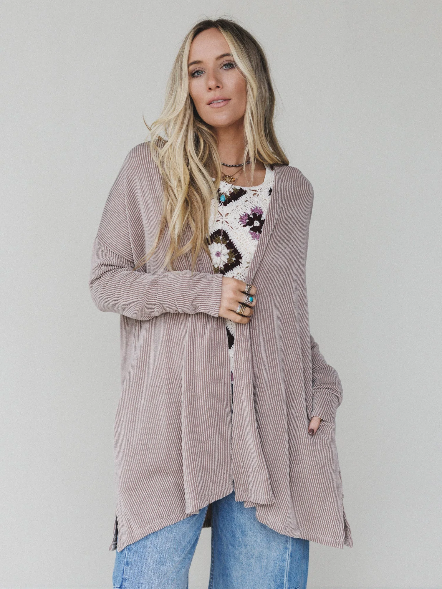 The Nest Classic Layers Cardigan - Acorn - Image 3