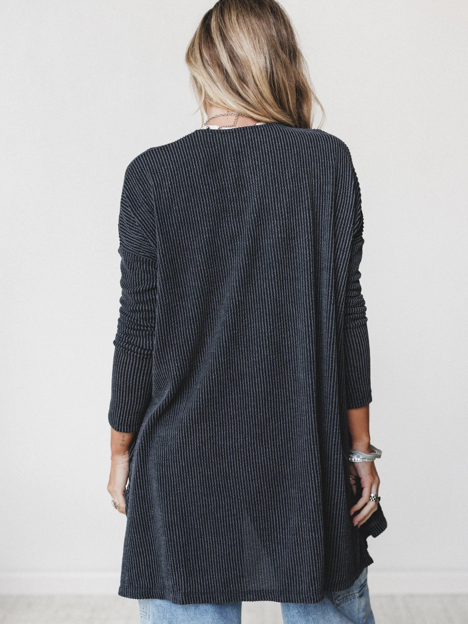 The Nest Classic Layers Cardigan - Charcoal - Image 5