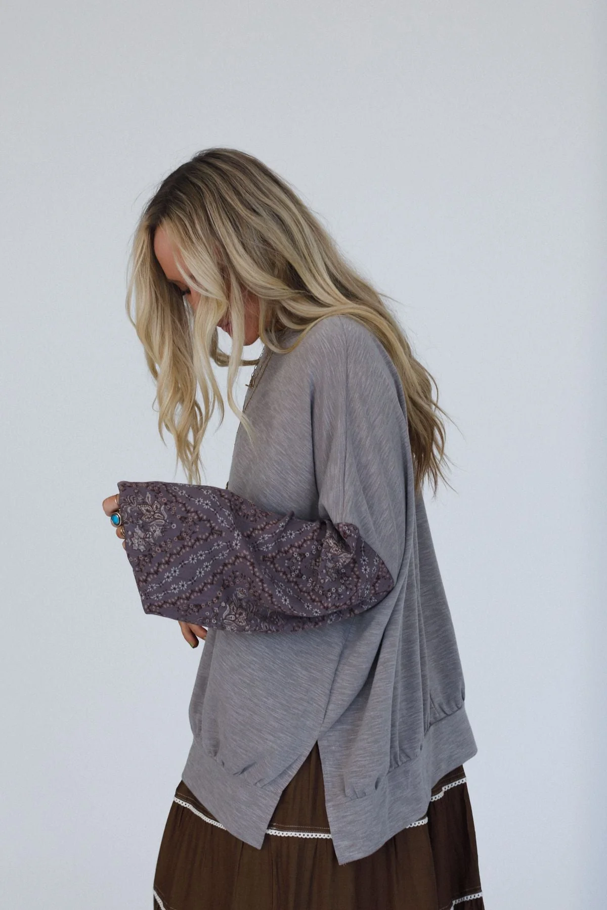 The Nest Cozy Haven Top - Brown Grey - Pre Order - Image 2