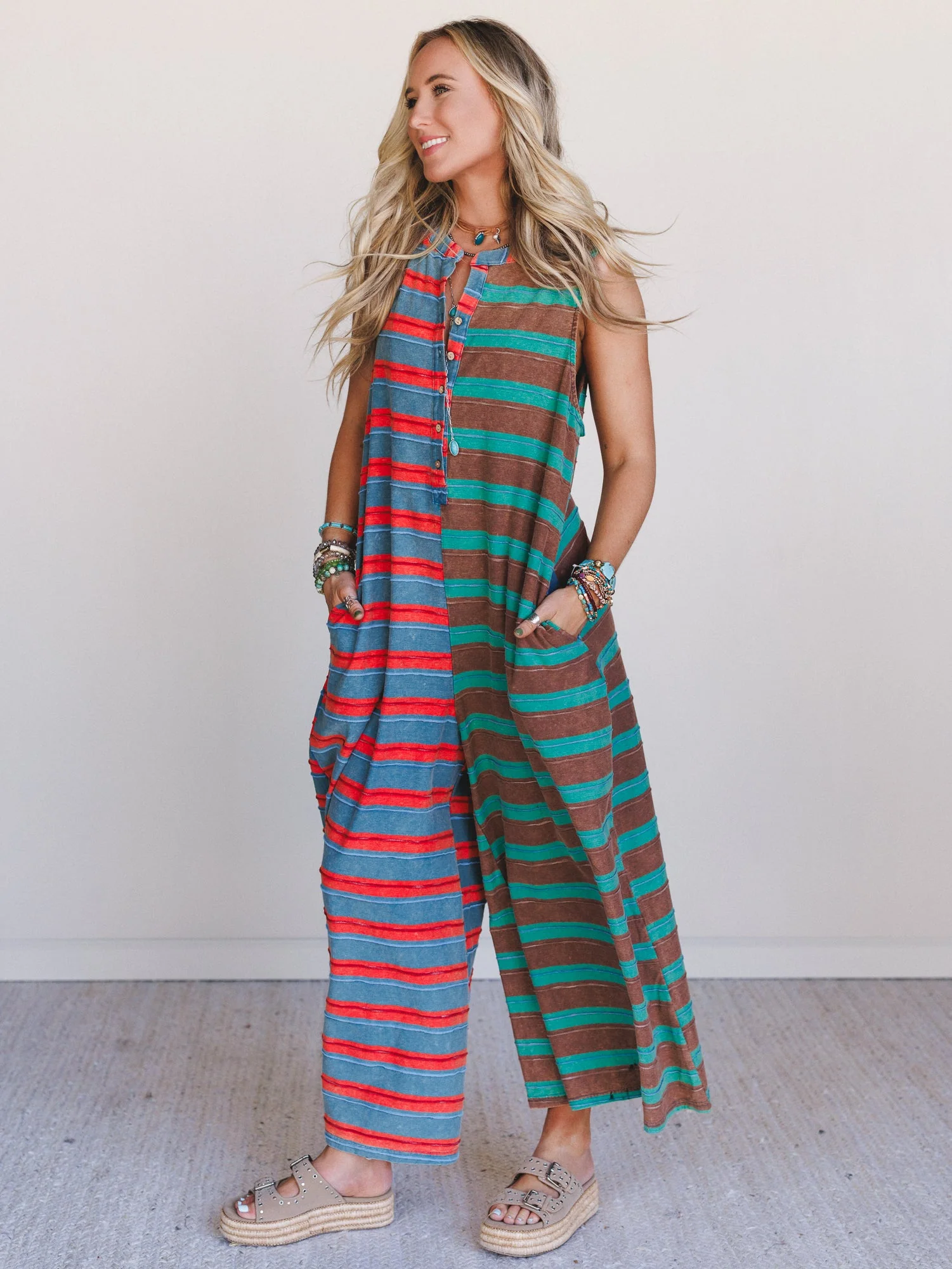 The Nest Cruise Lines Jumpsuit - Teal Brown - Pre Order - Image 3