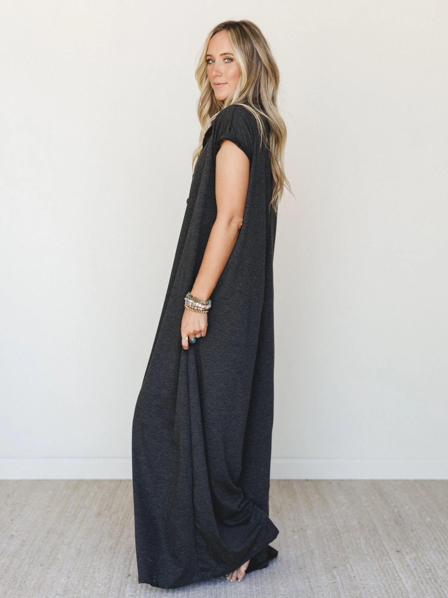 The Nest Davina Wide Leg Jumpsuit - Charcoal - Image 4