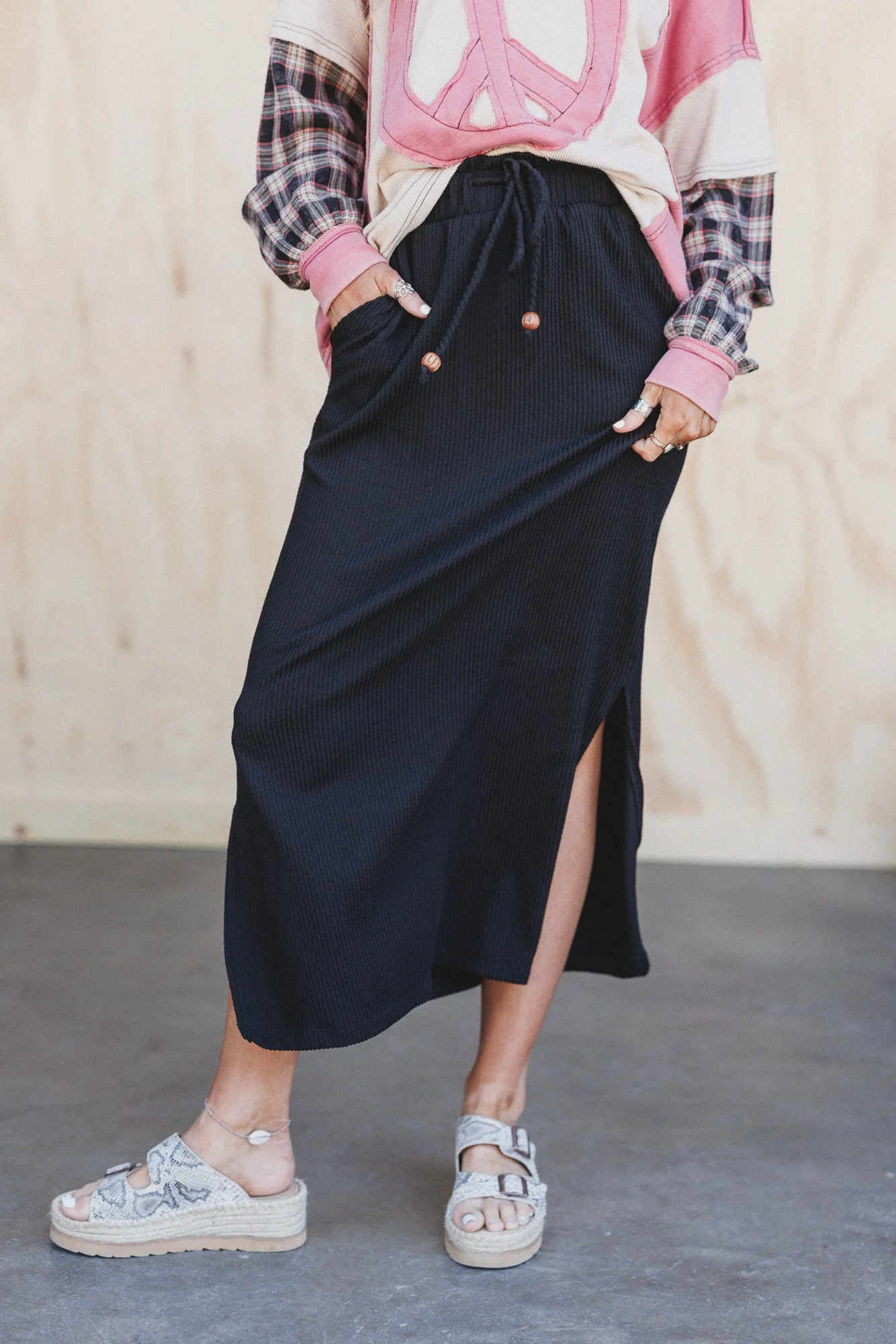 The Nest Desert Rose Maxi Skirt - Black