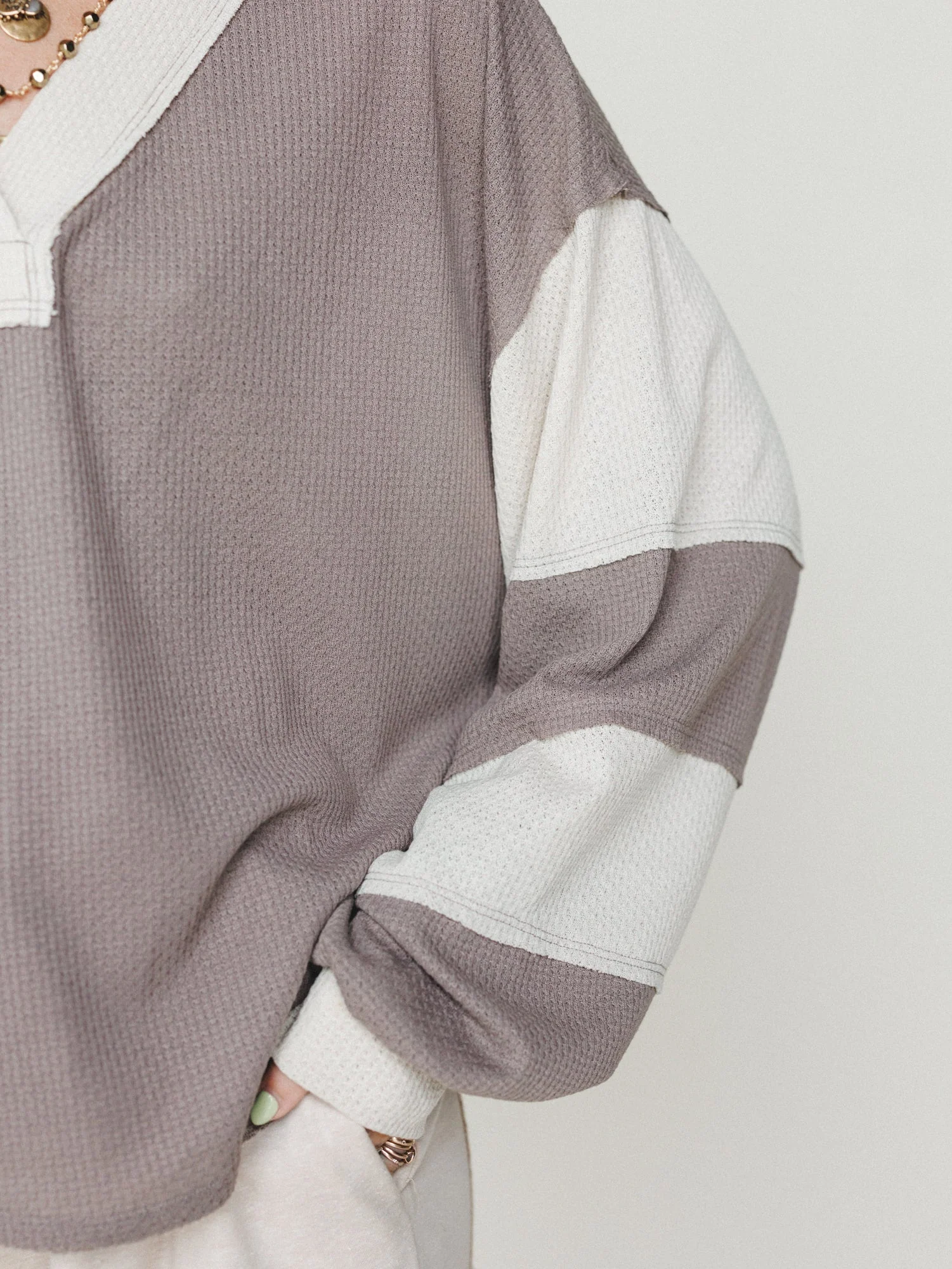 The Nest Elena Long Sleeve Top - Mocha Beige - Image 4
