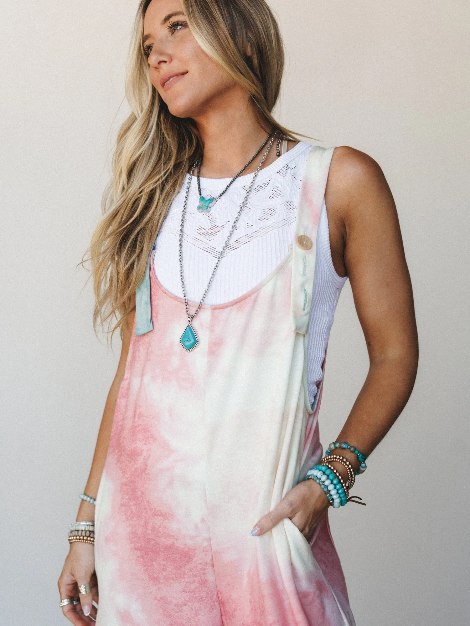 The Nest Eliza Tie Dye Overalls - Tie Dye - Image 3