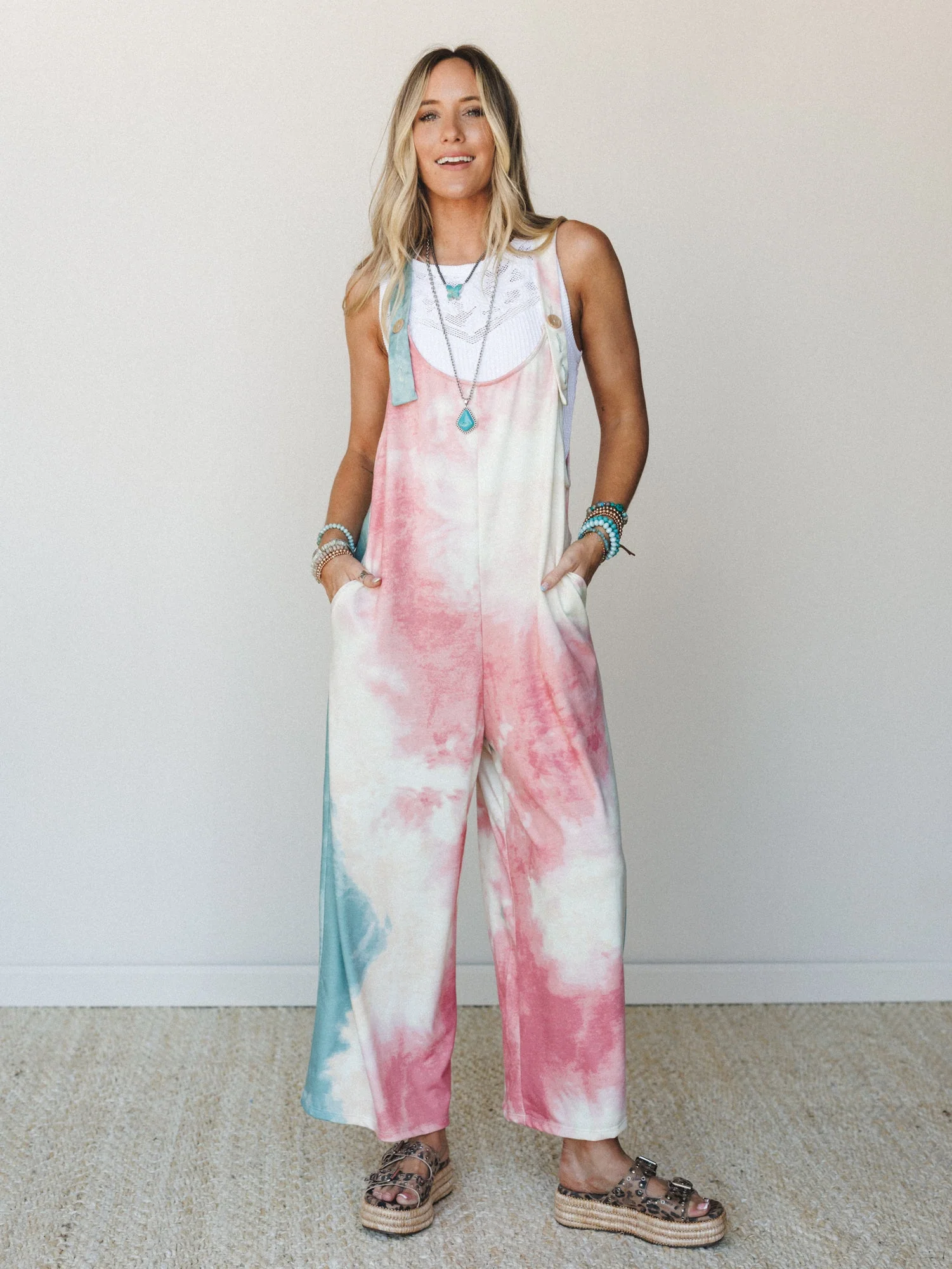 The Nest Eliza Tie Dye Overalls - Tie Dye - Image 4