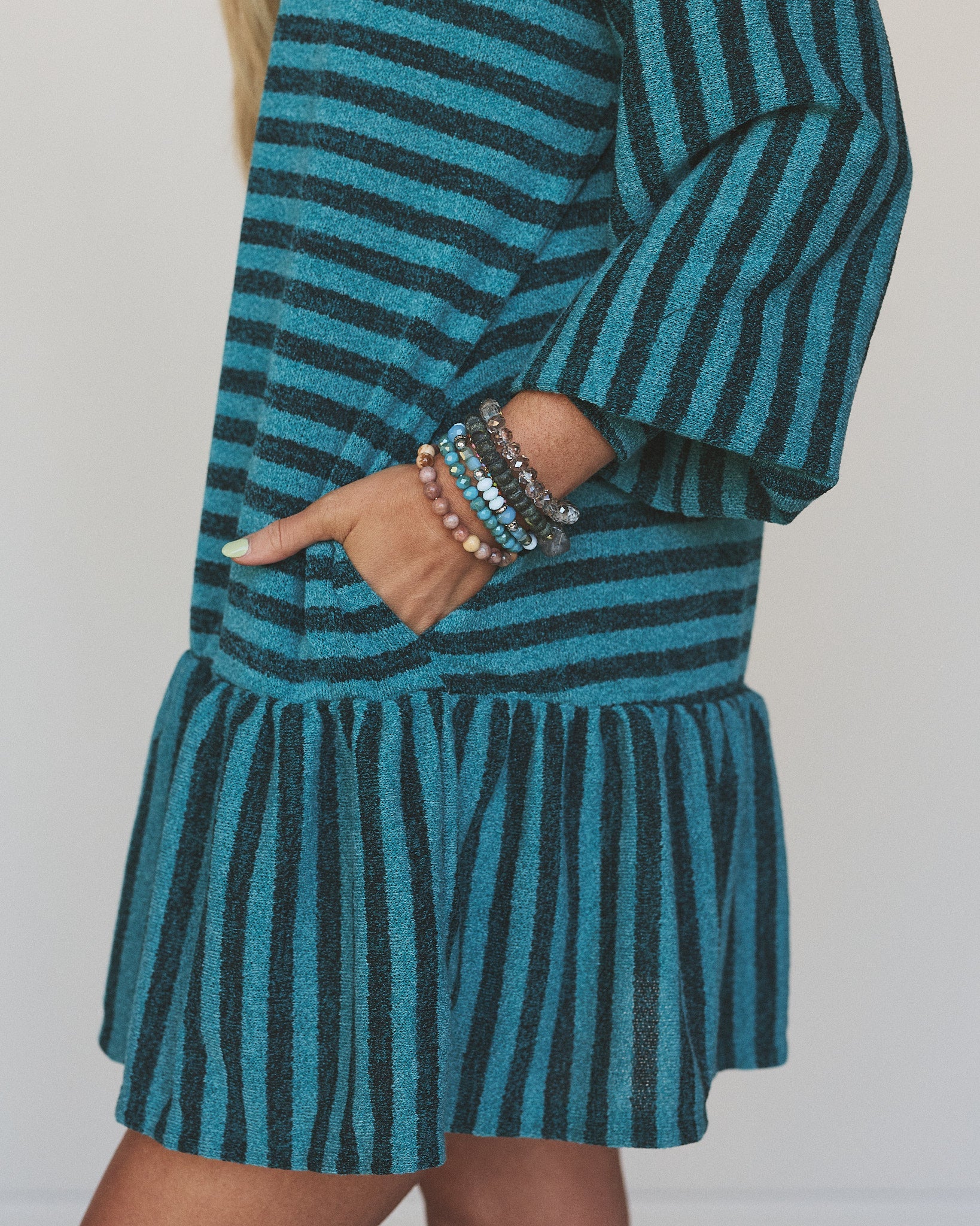 The Nest Endless Love Cuff Sleeve Dress - Teal - Image 3