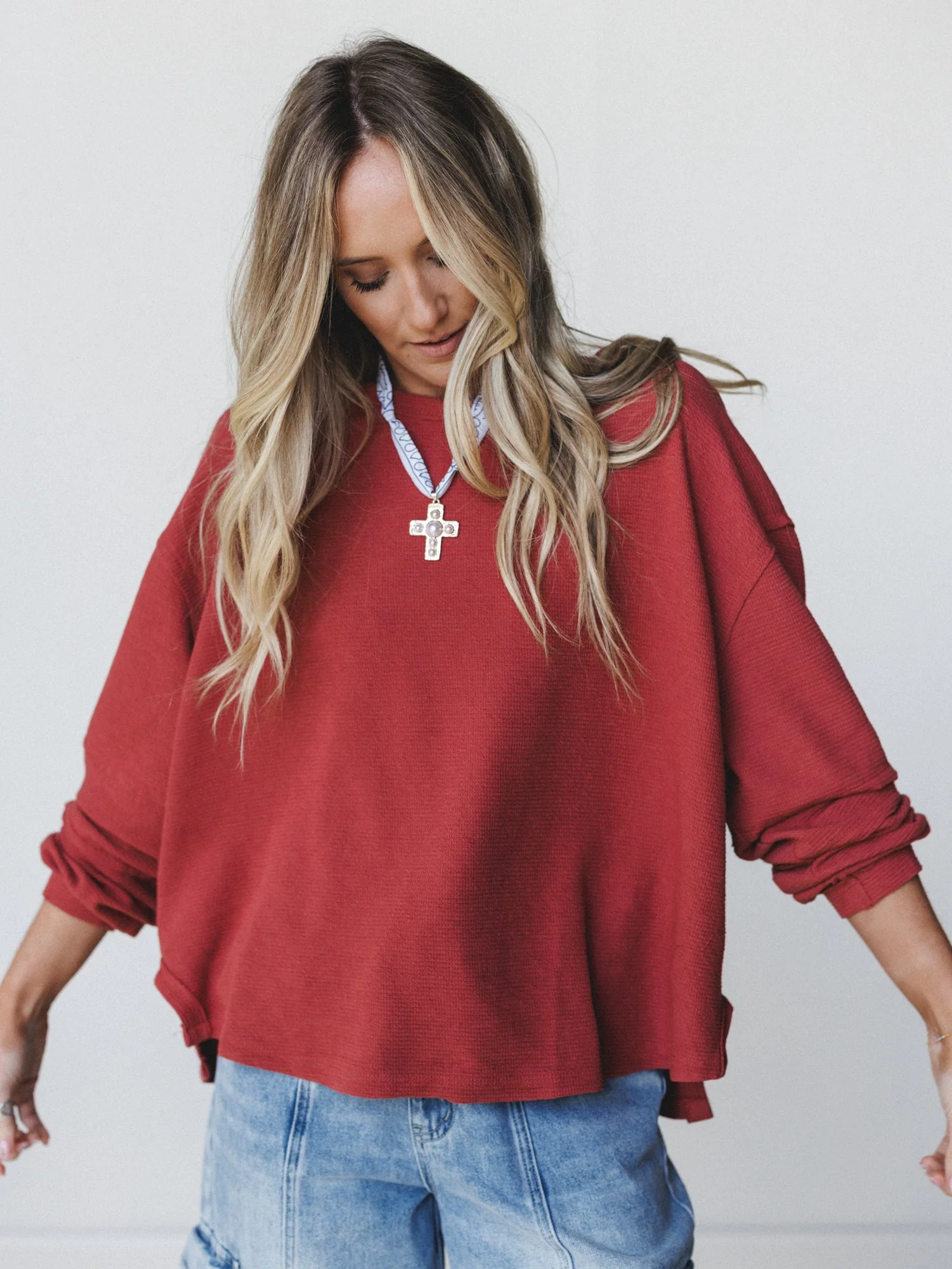 The Nest Essential Sweater Top - Marsala - Image 2