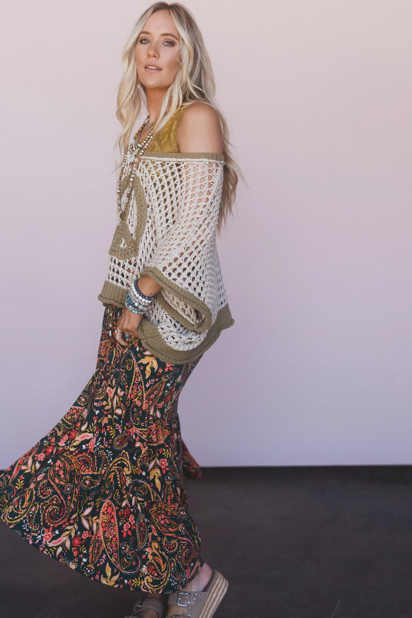 The Nest Happy Tiers Maxi Skirt - Coral Multi - Image 6