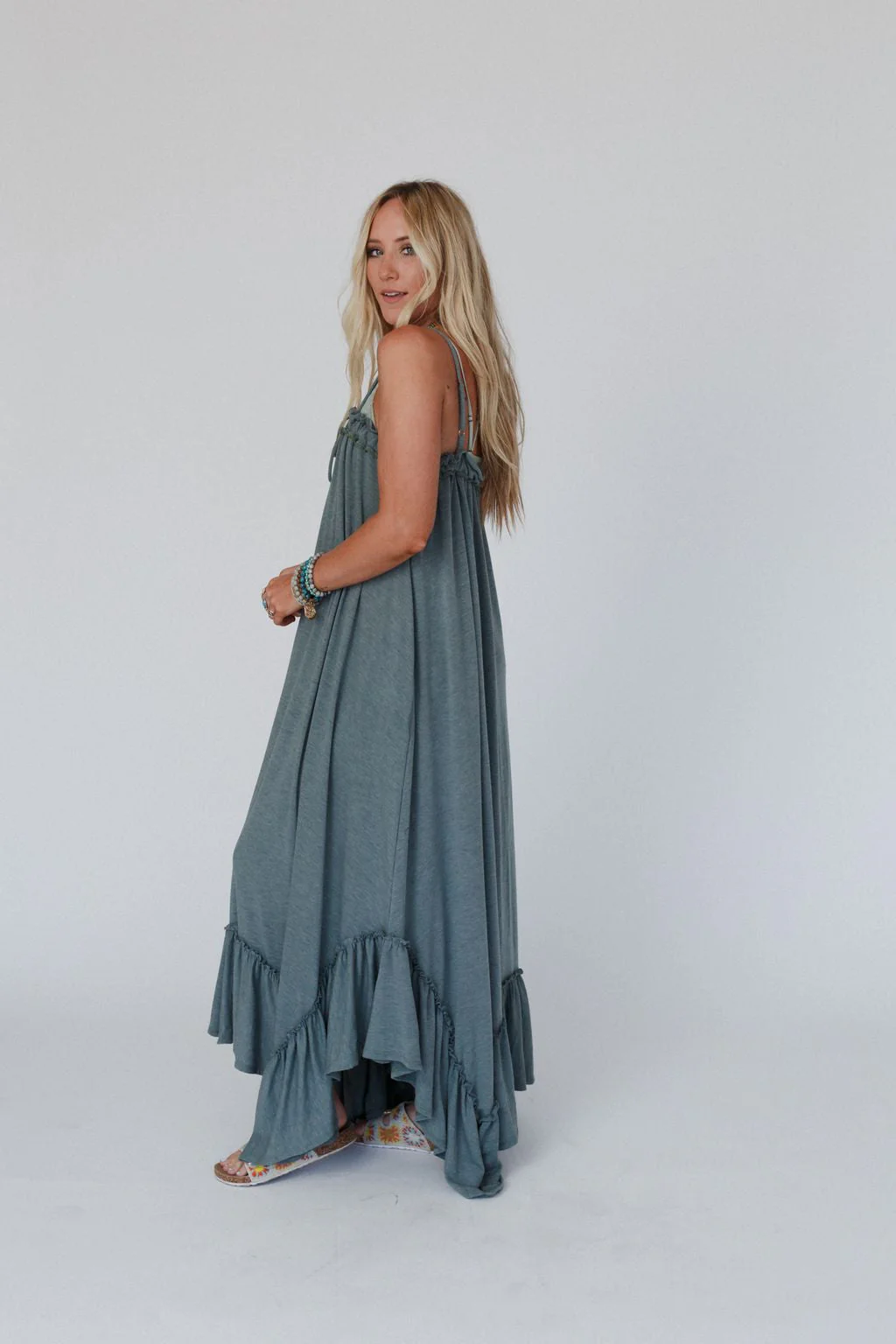 The Nest Heavenly Glow Maxi Dress - Olive - Pre Order - Image 2