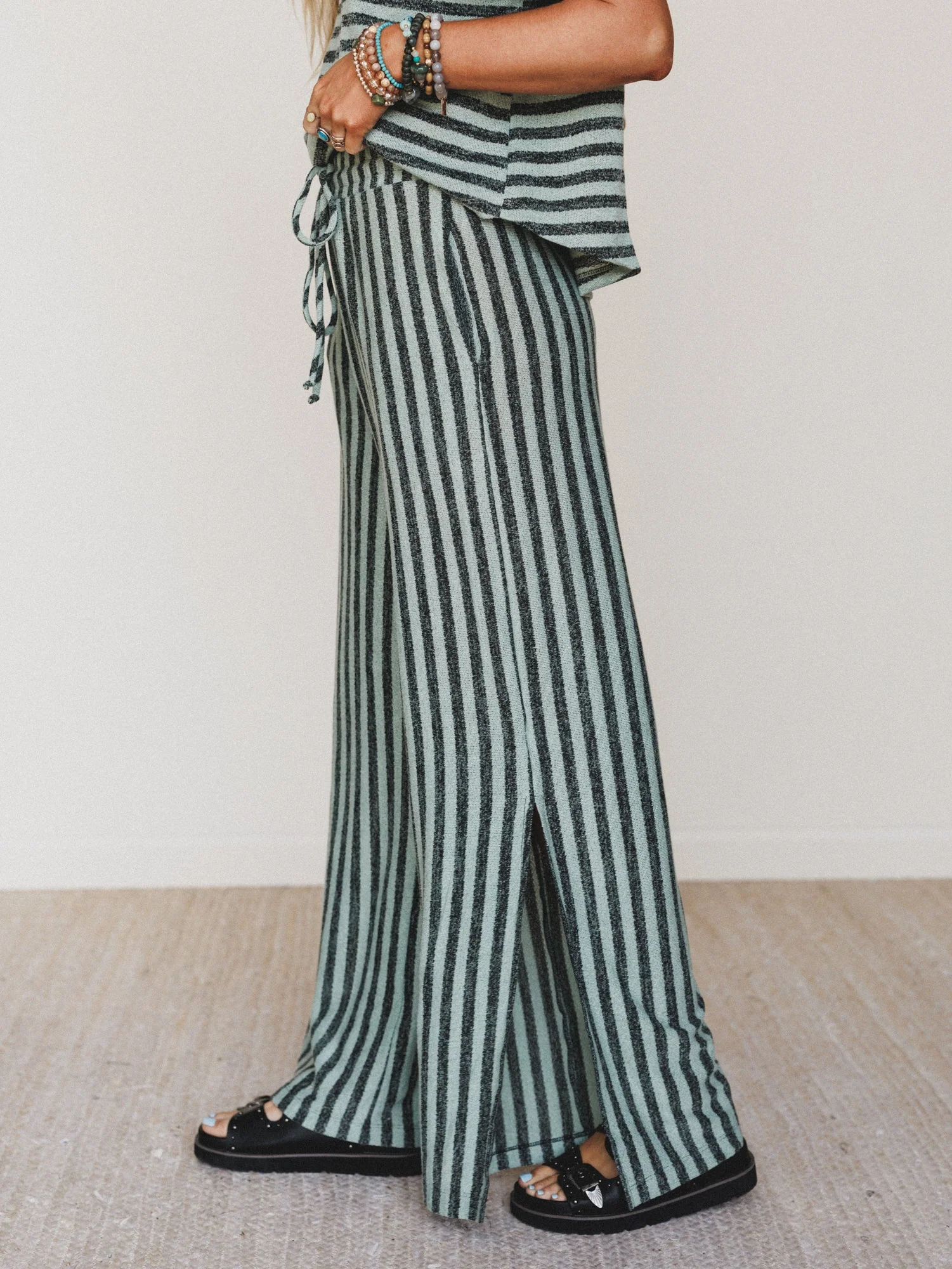 The Nest Ibiza Breeze Drawstring Pants - Sage Black - Image 5