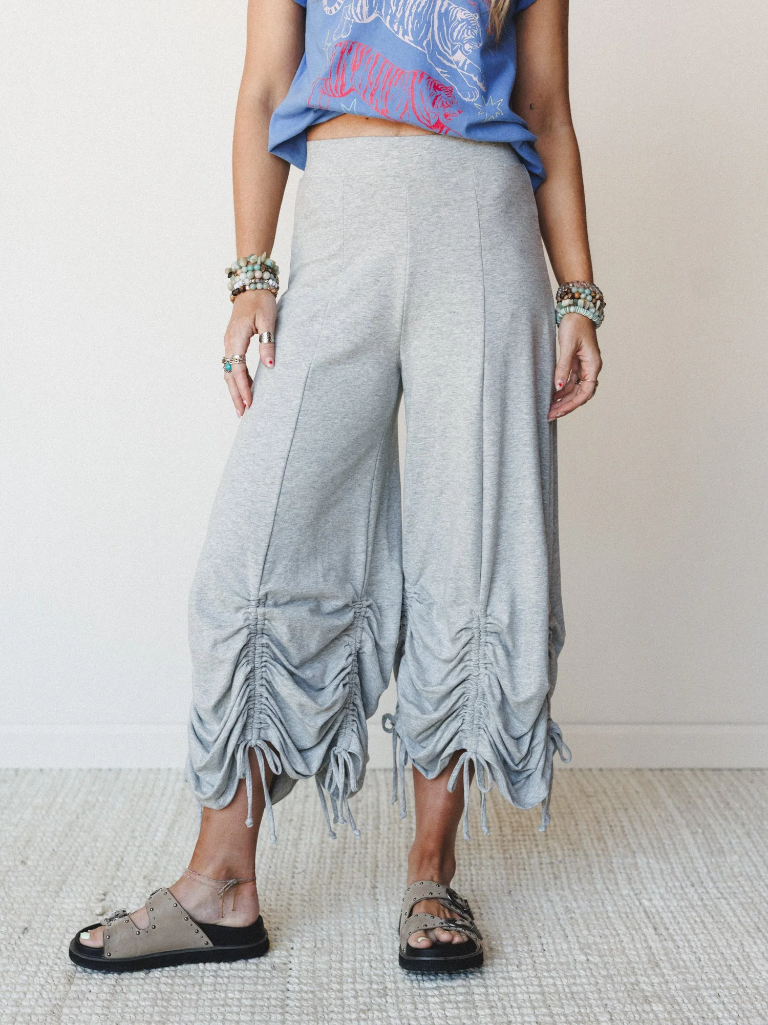 The Nest Jayde Drawstring Pants - Heather Gray