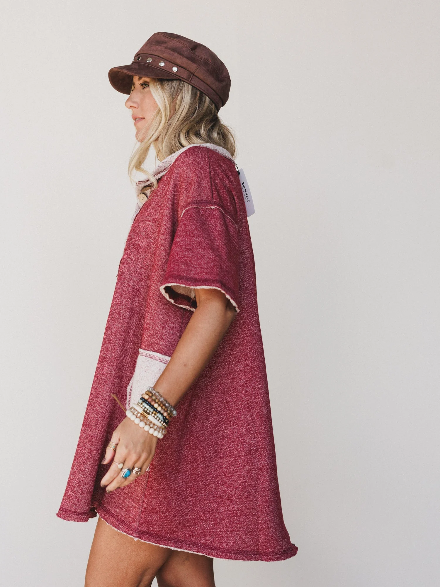 The Nest Jodi Tunic Dress - Two Tone Marsala - Image 6