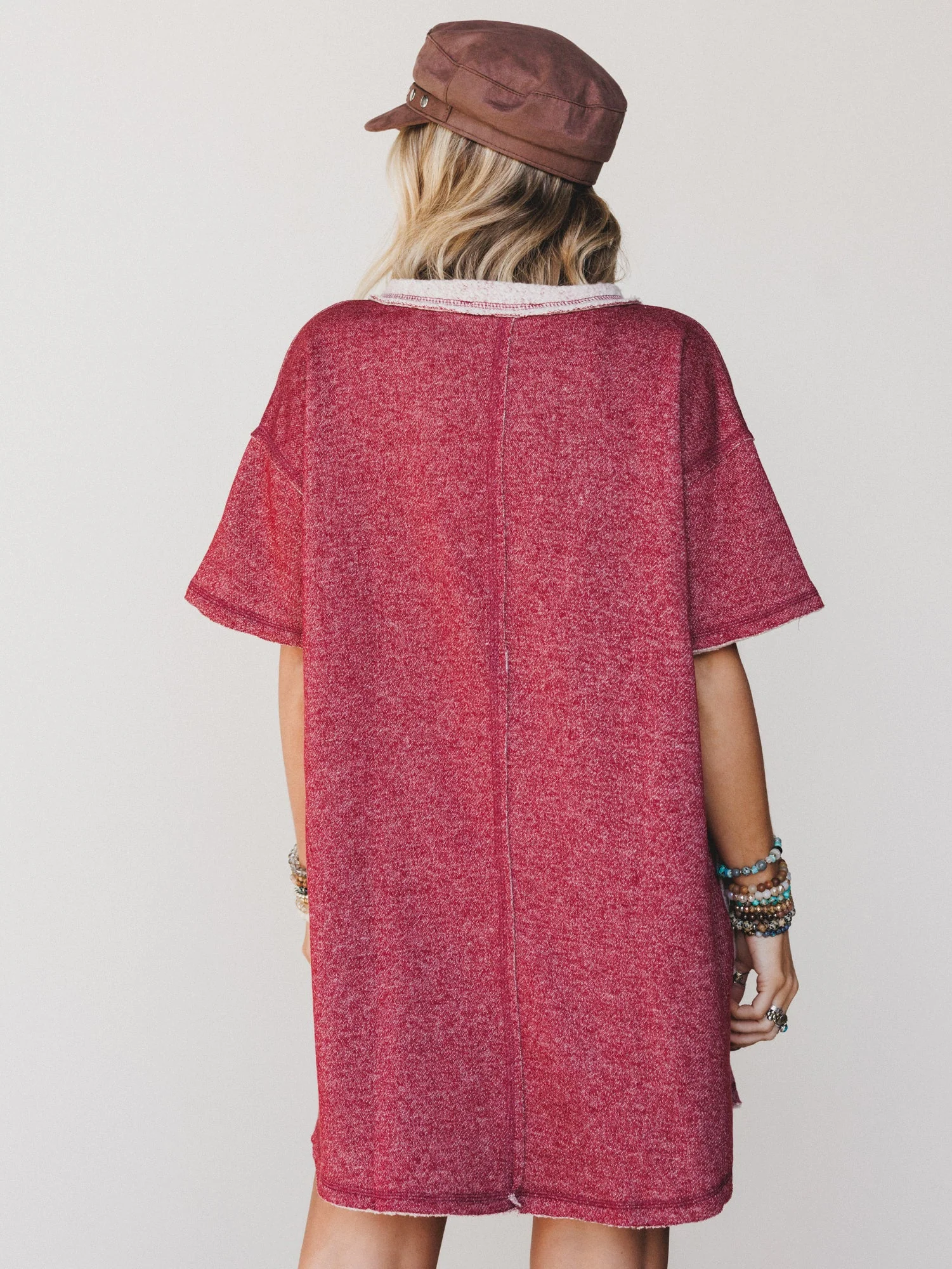 The Nest Jodi Tunic Dress - Two Tone Marsala - Image 7