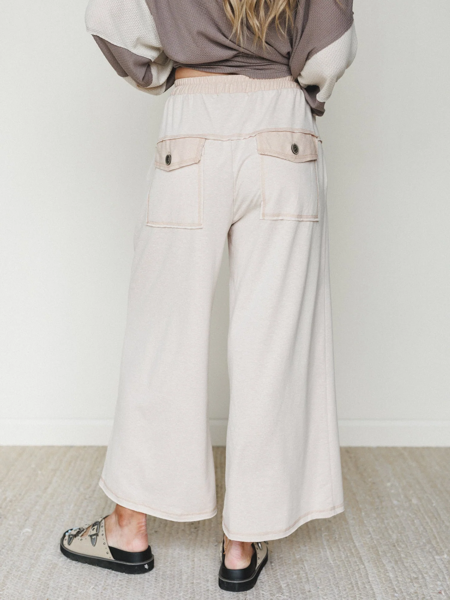 The Nest Jodi Wide Leg Pants - Beige - Image 5