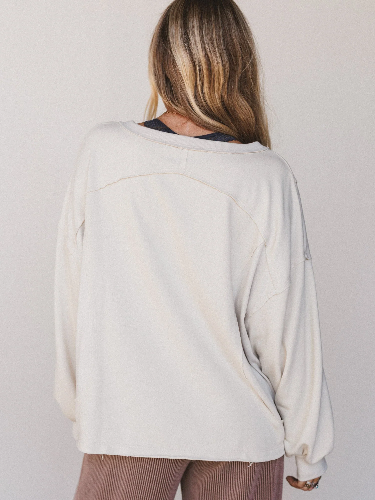 The Nest Karli Knit Pocket Top - Beige - Image 6