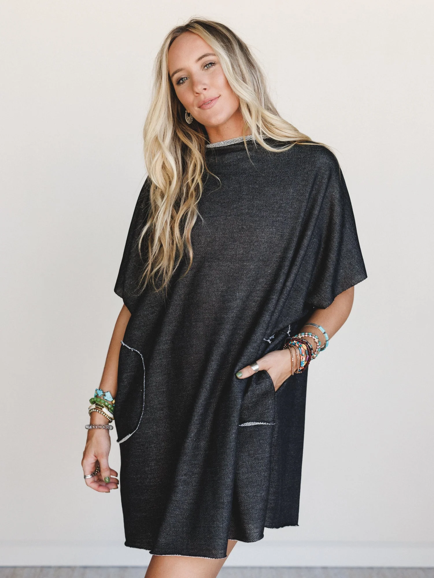 The Nest Laid Back Luxe Dress - Jet Black - Image 2