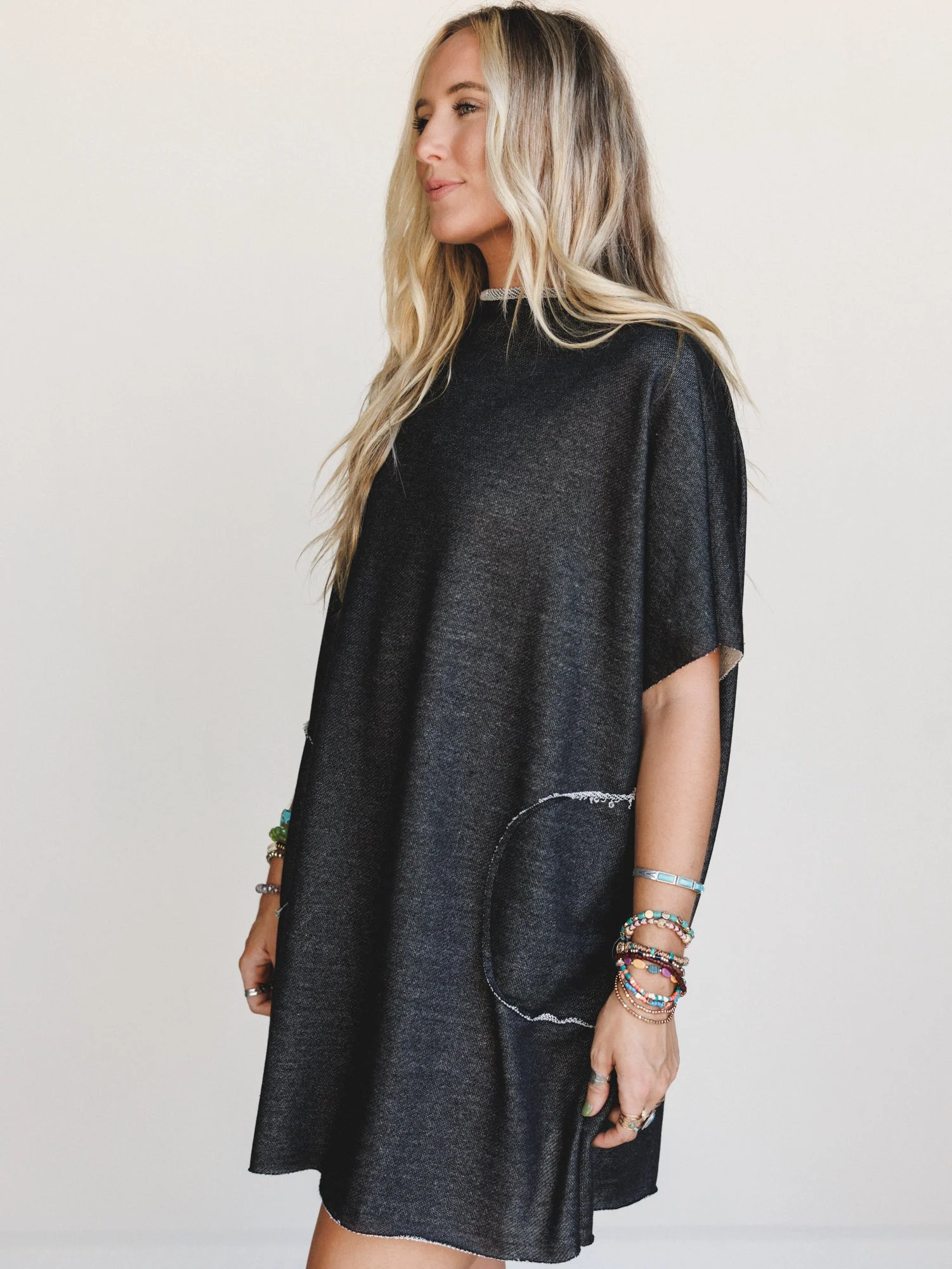 The Nest Laid Back Luxe Dress - Jet Black - Image 4