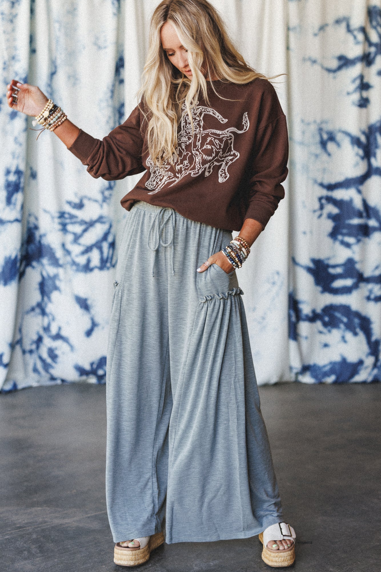 The Nest Laynie Wide Leg Pants - Olive - Pre Order