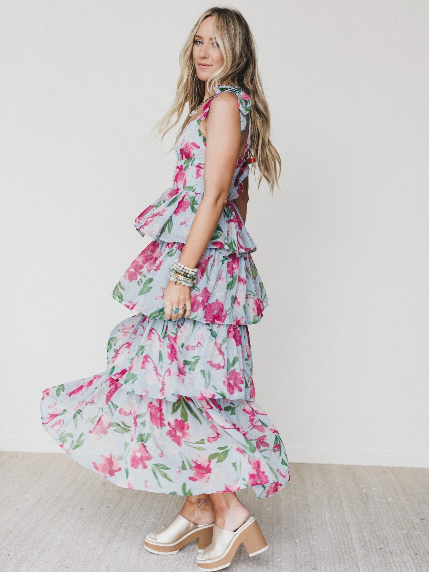 The Nest Lila Bloom Maxi Dress - Dusty Blue - Image 2