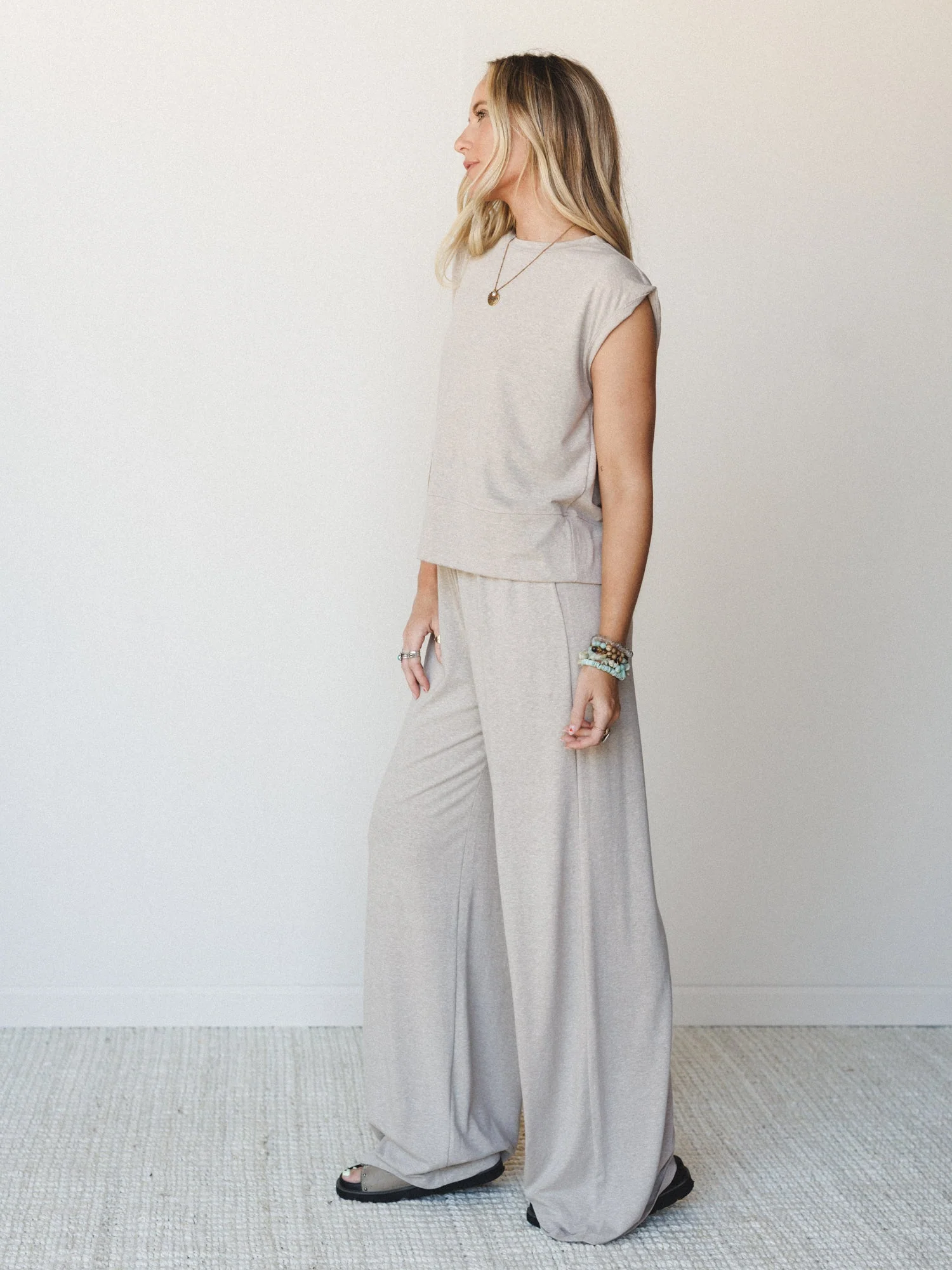 The Nest Lila Pant Set - Taupe - Image 5