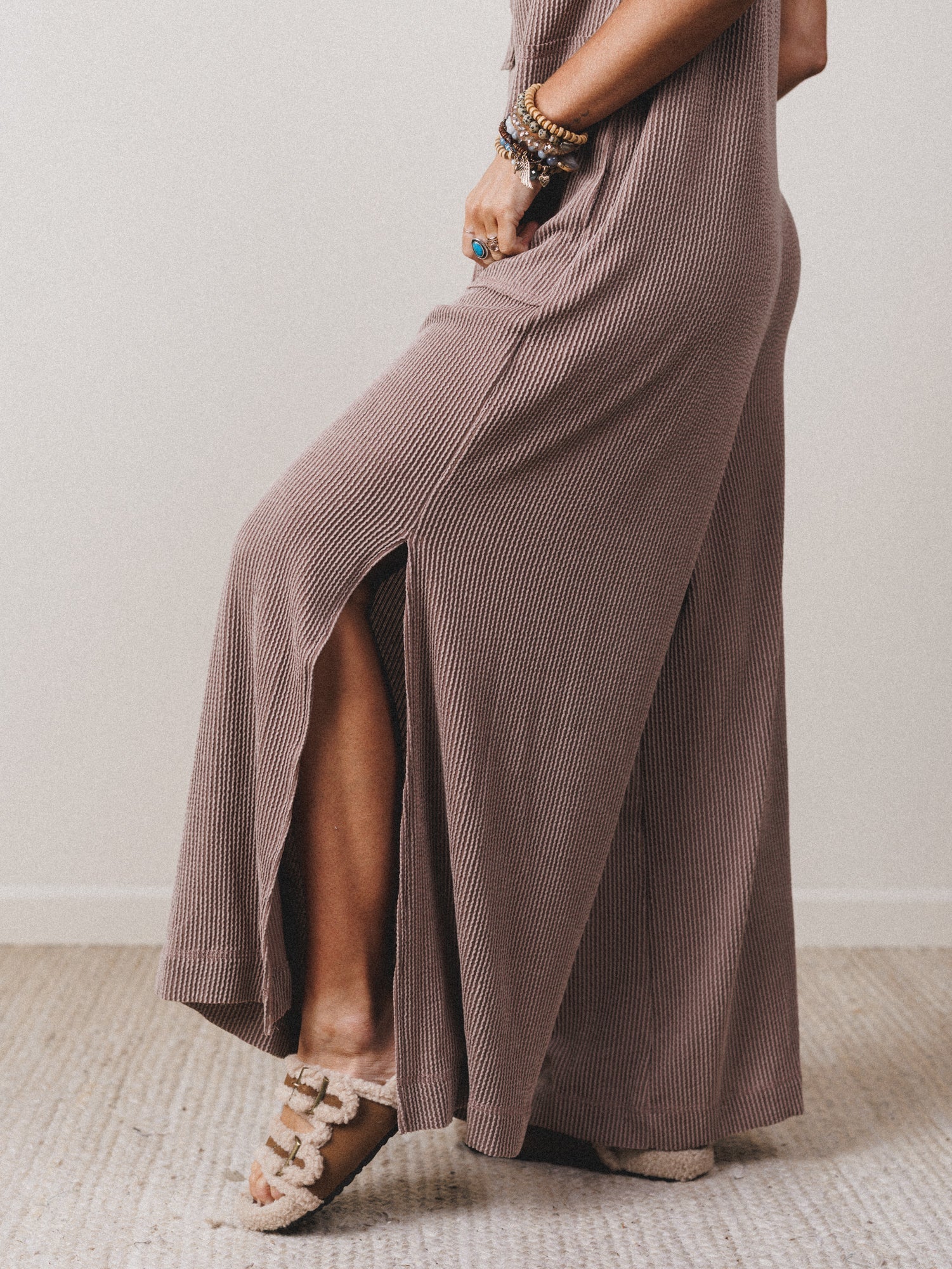 The Nest Madeline Textured Jumpsuit - Acorn - Image 3