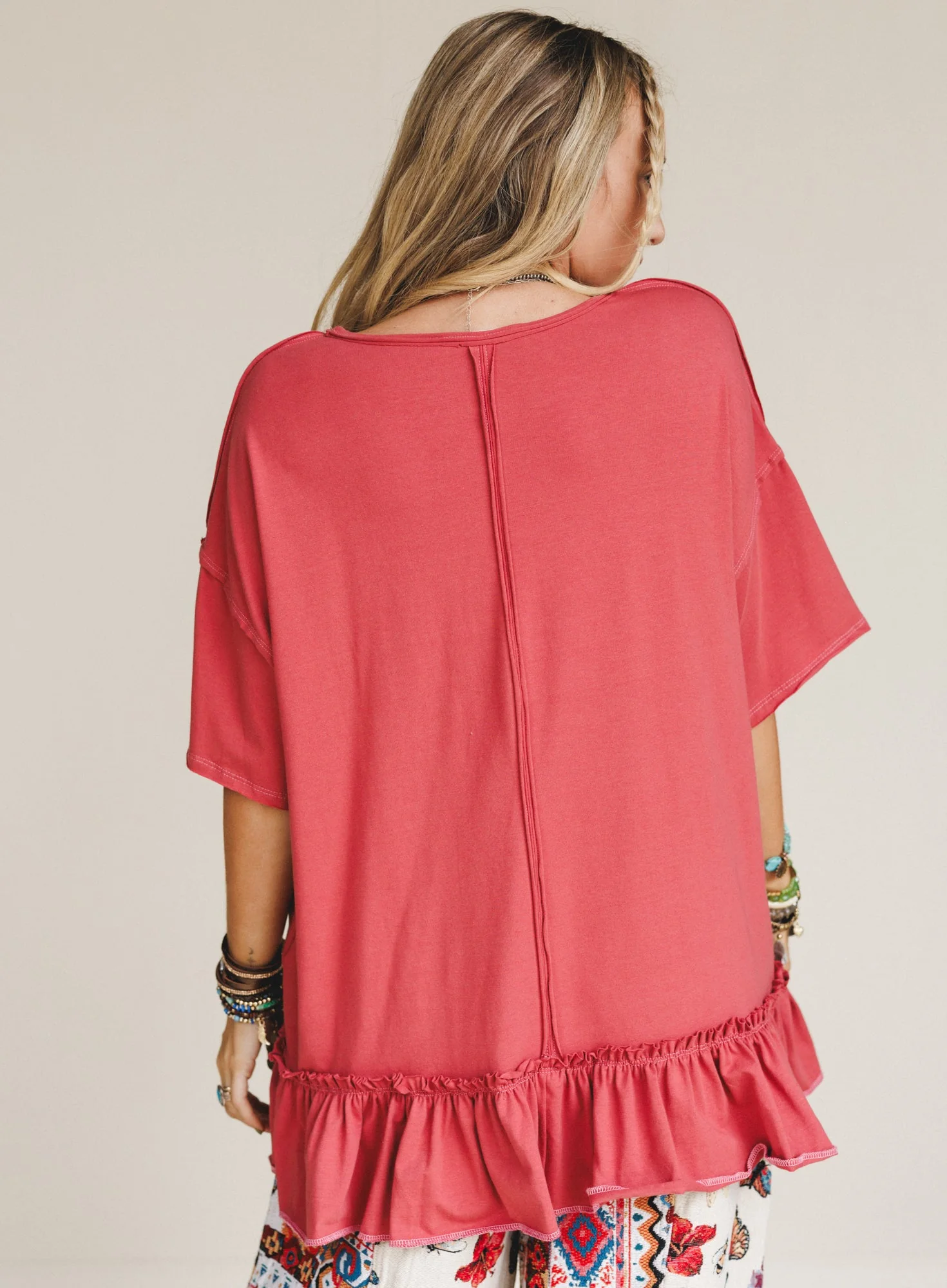 The Nest Mariah Ruffle Tee - Mauve - Image 6