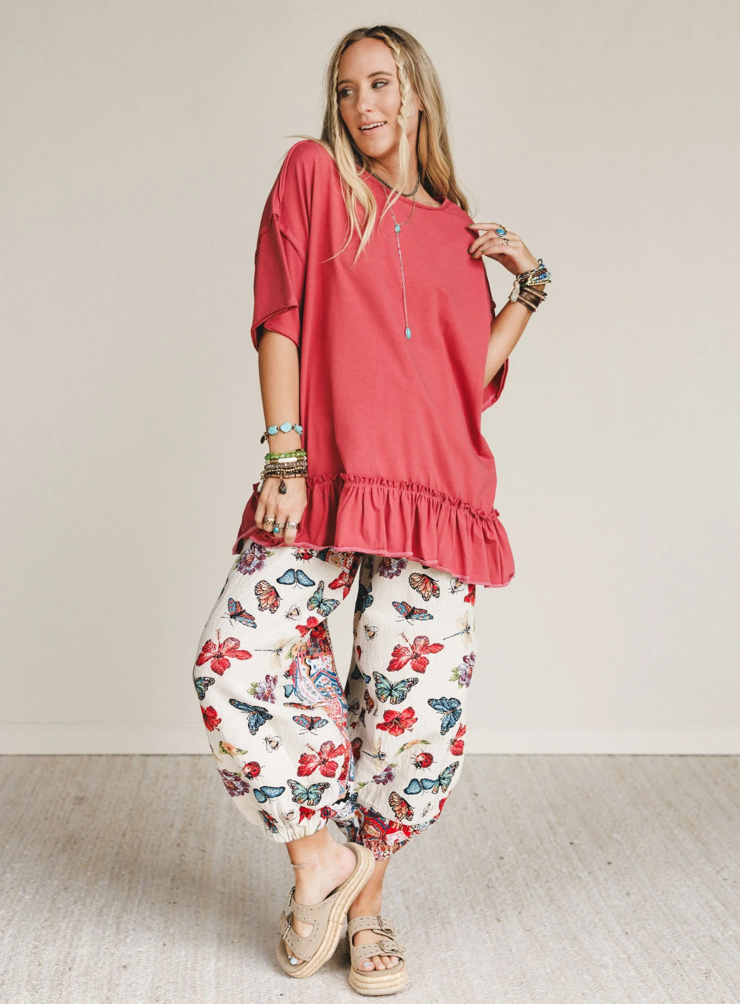 The Nest Mariah Ruffle Tee - Mauve - Image 7