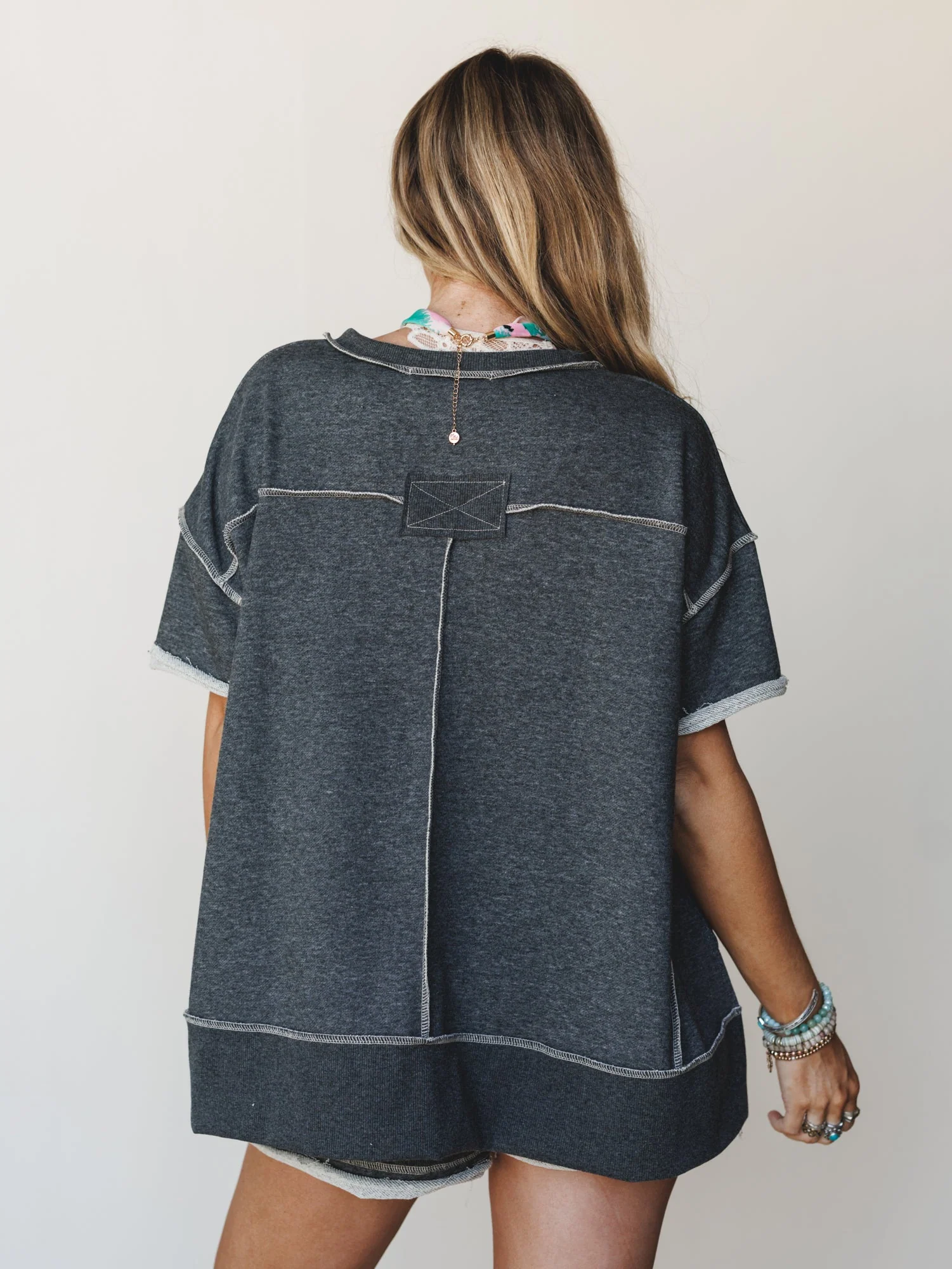 The Nest Mckayla Cozy Short Set - Charcoal - Image 7